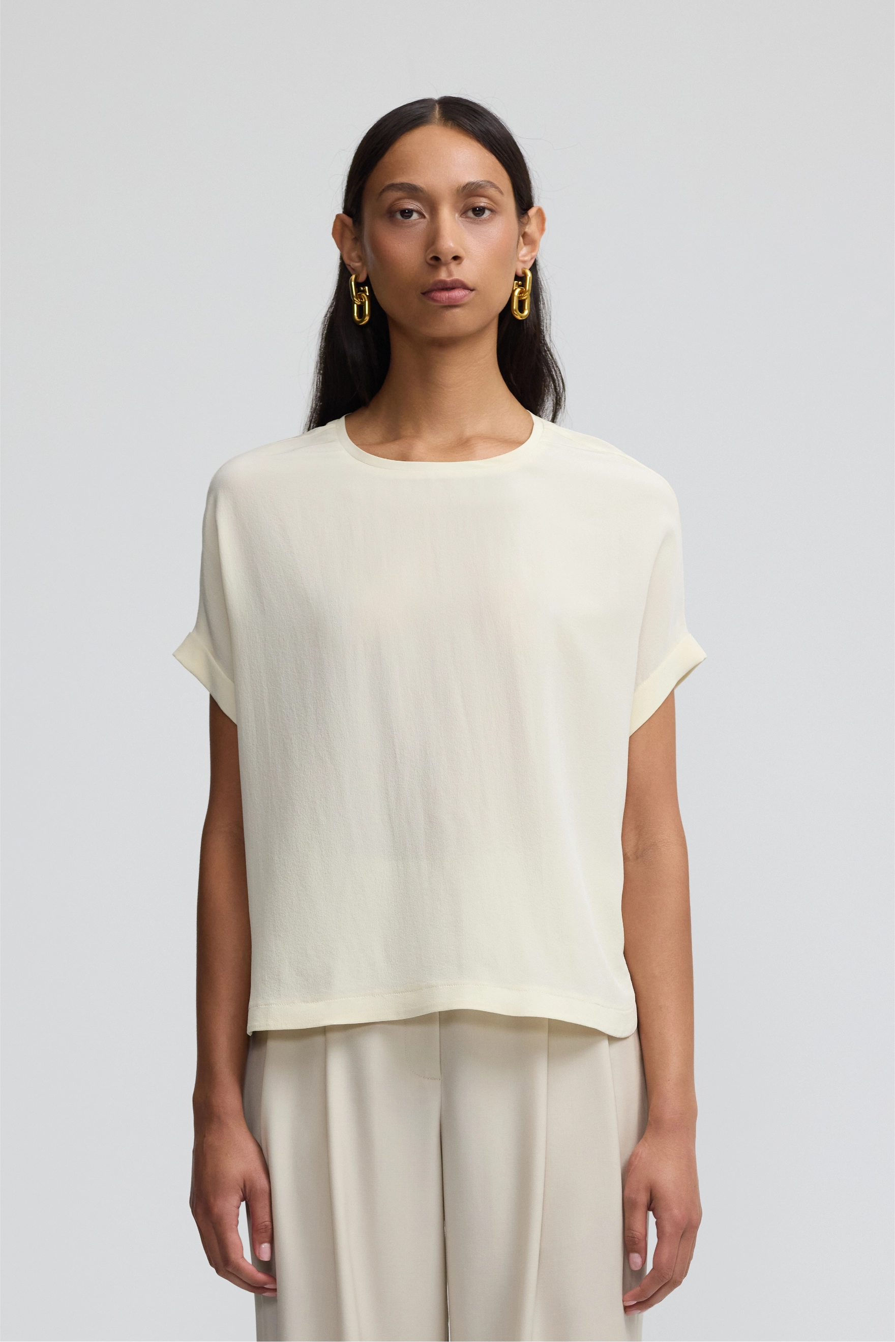 Relaxed Silk T-Shirt - Pistachio Shell
