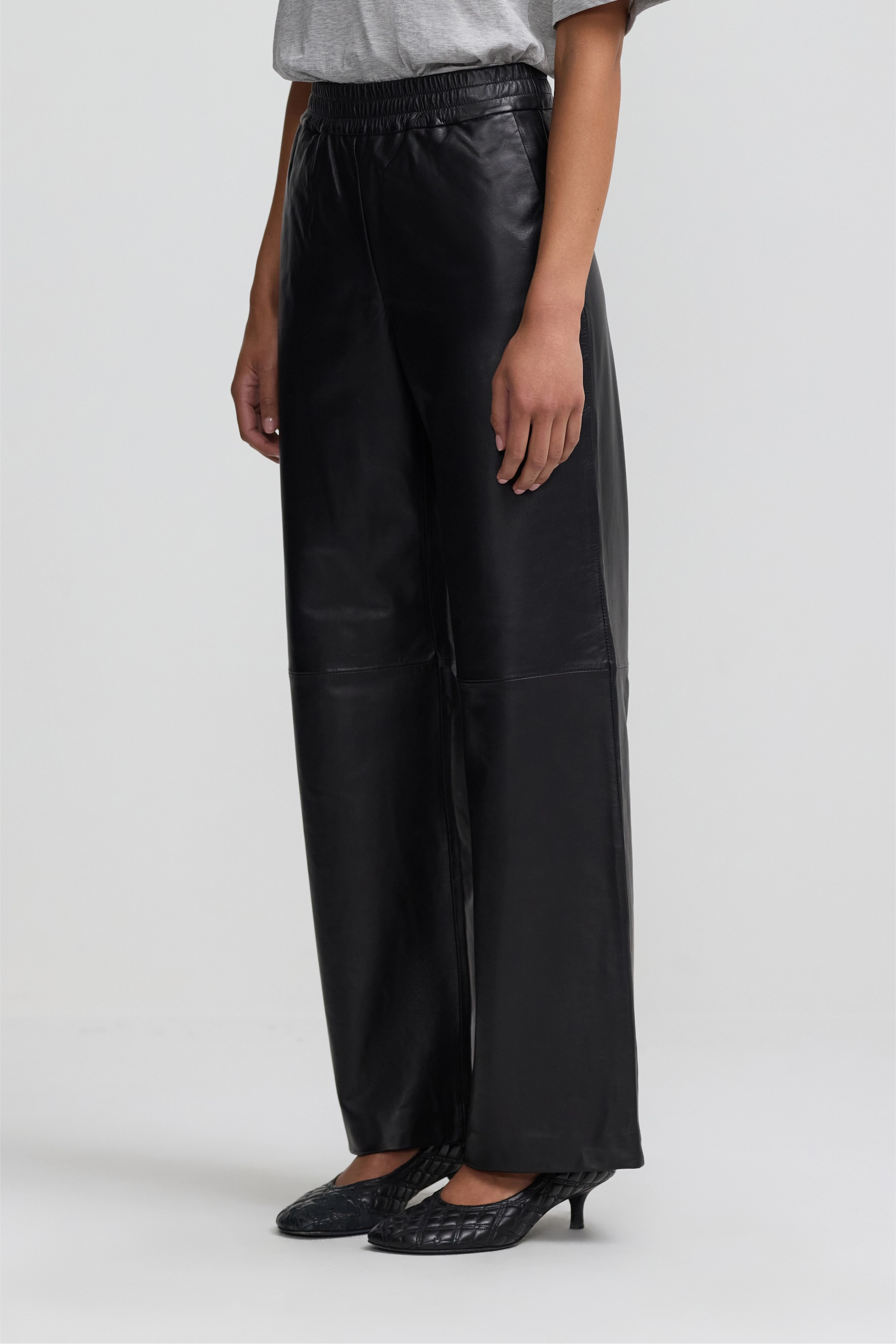 Relaxed Leather Pant - Black