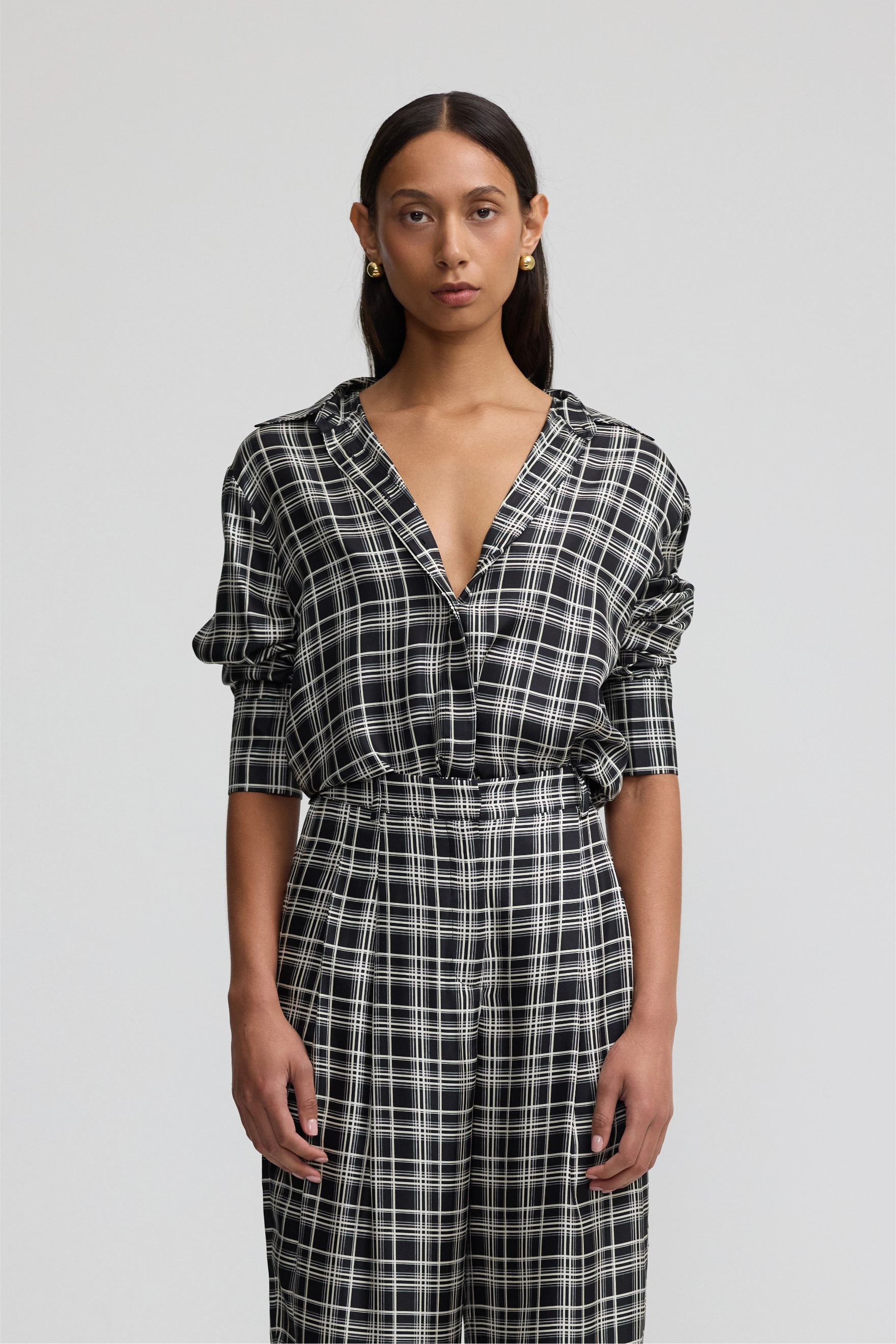 Hero Shirt - Little Checkmate Silk Twill