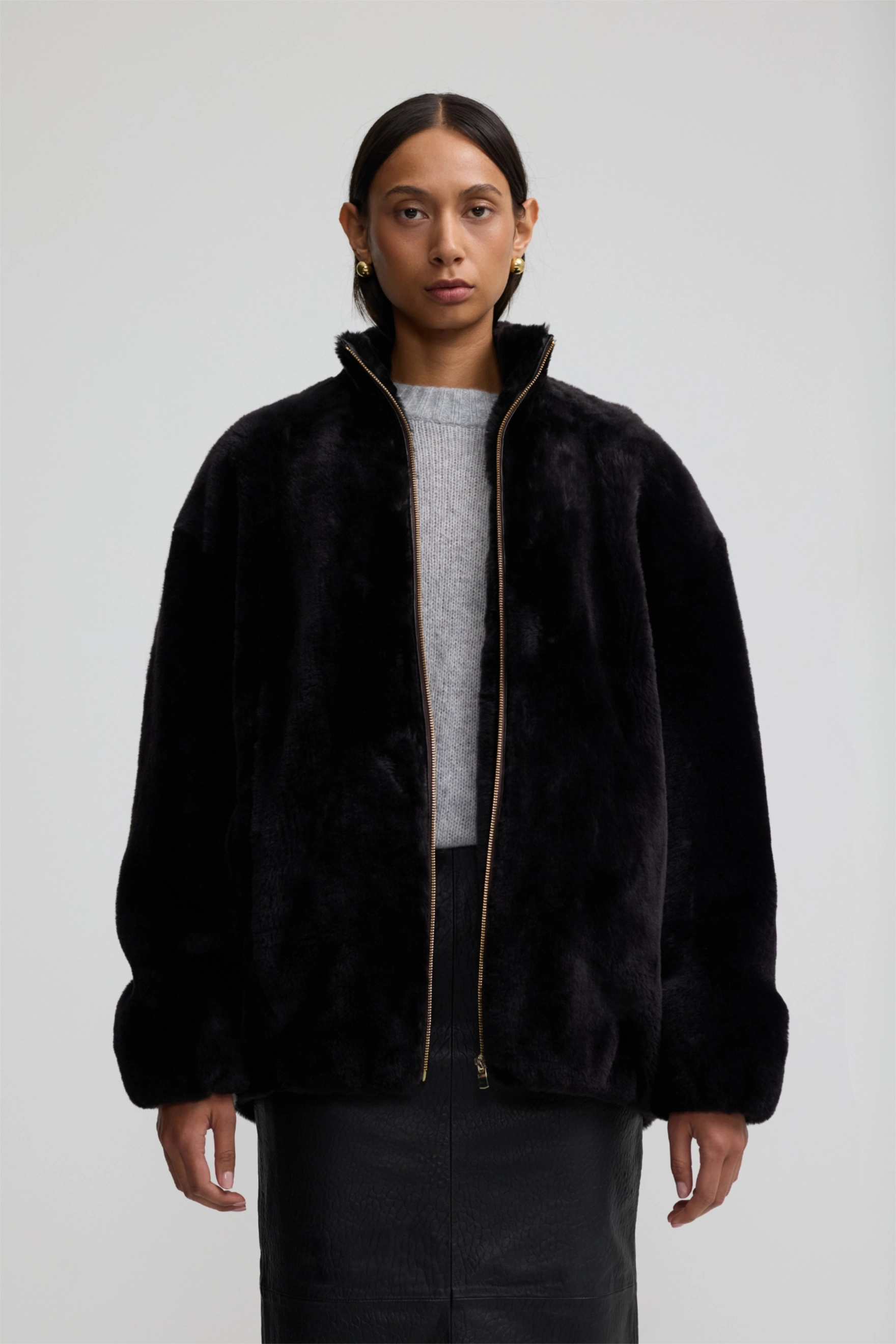 Shearling Bomber - Chocolate