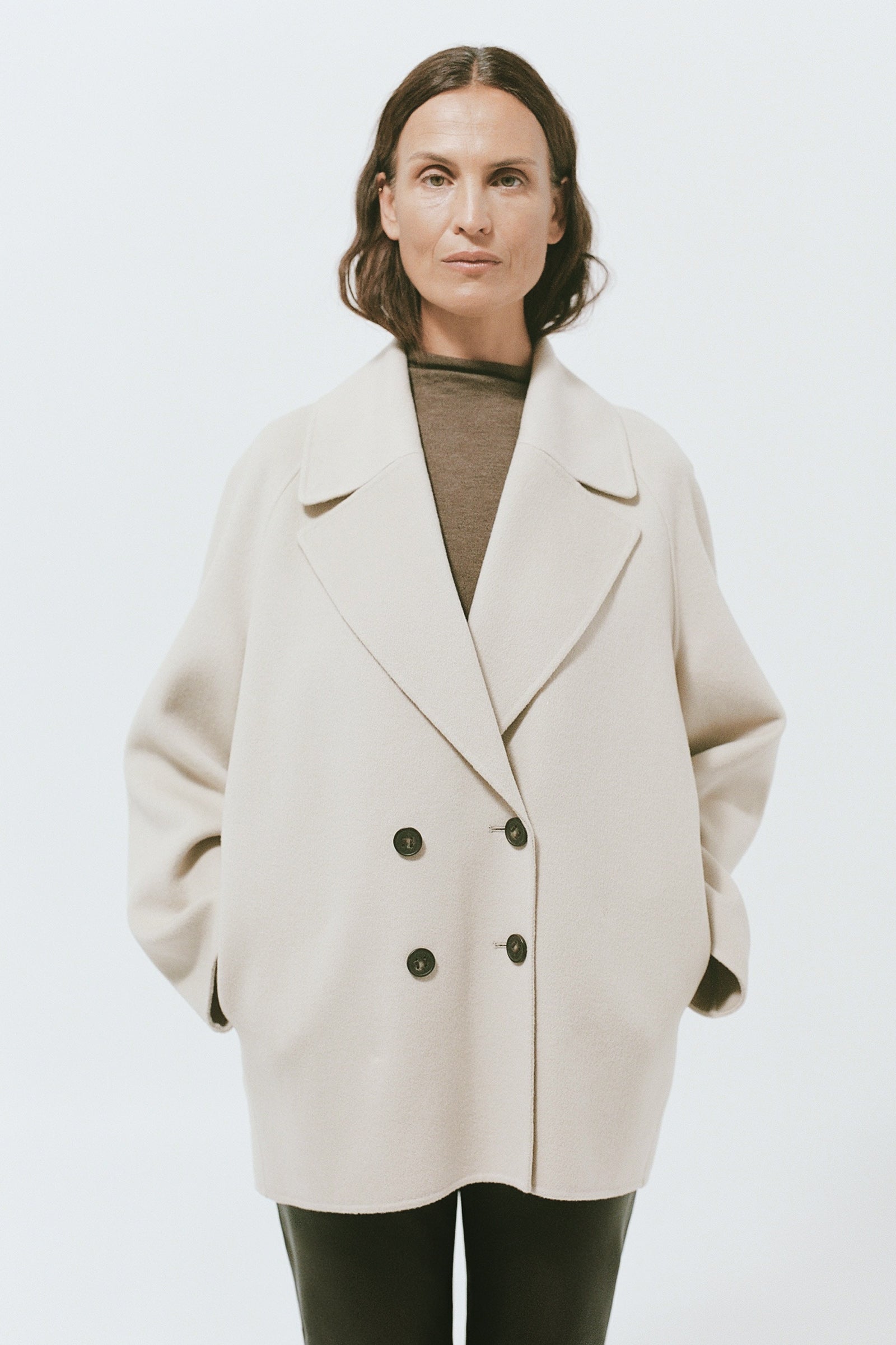 Cashmere Peacoat - Light Macadamia