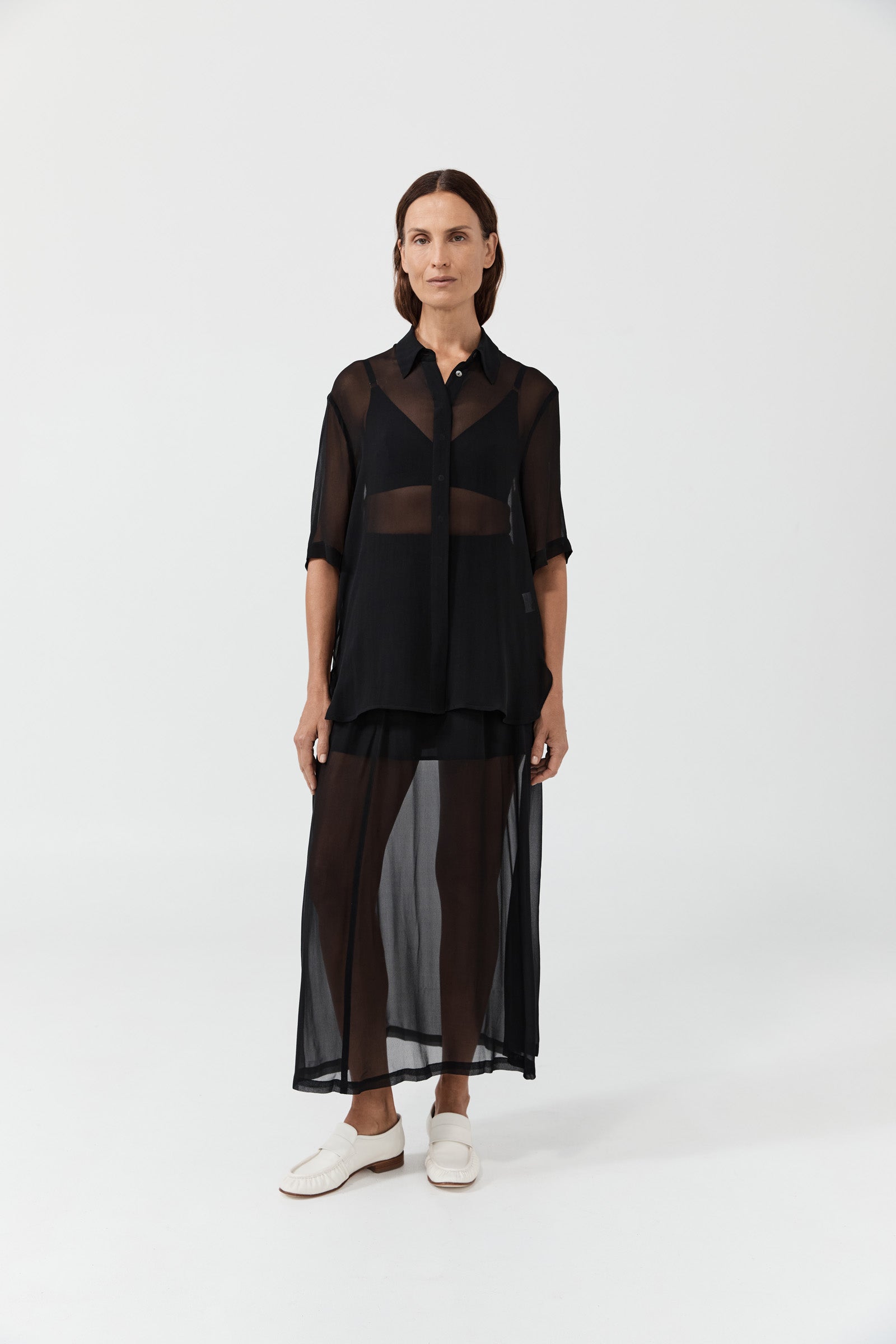 Relaxed Shirt - Black Georgette