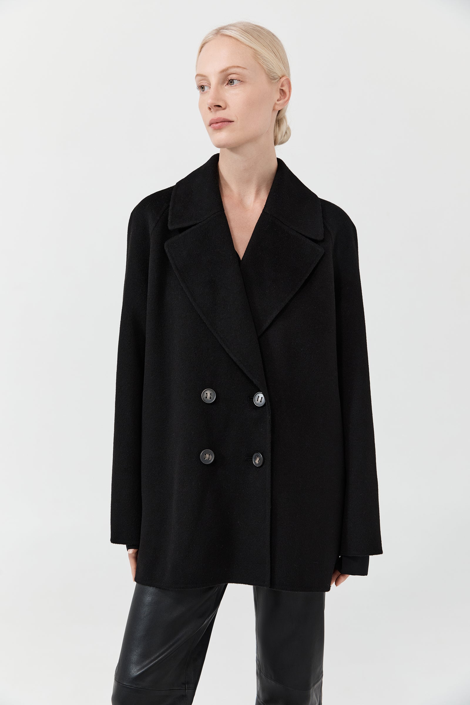 Cashmere Peacoat - Black