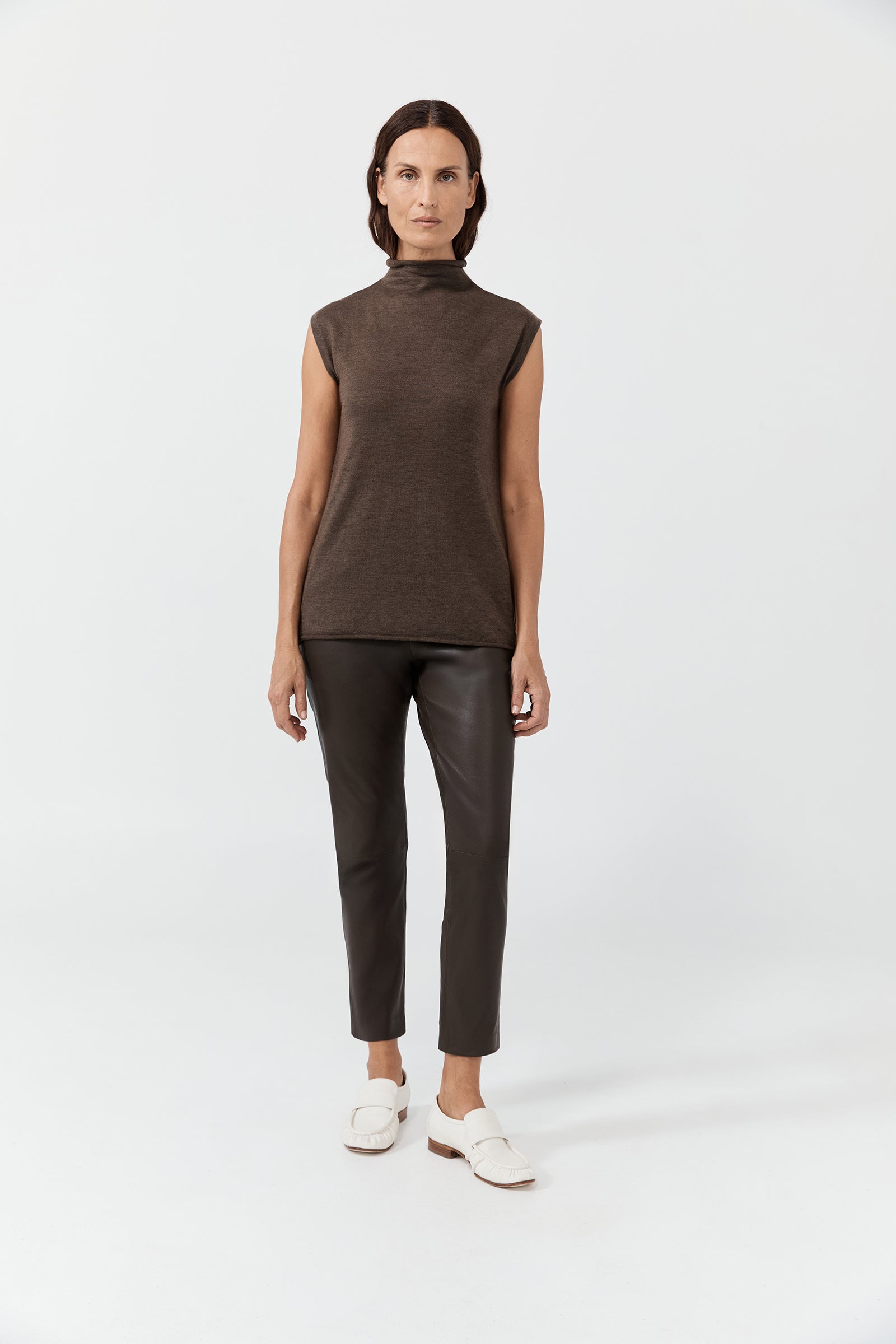 Cashmere Sleeveless Top - Teak