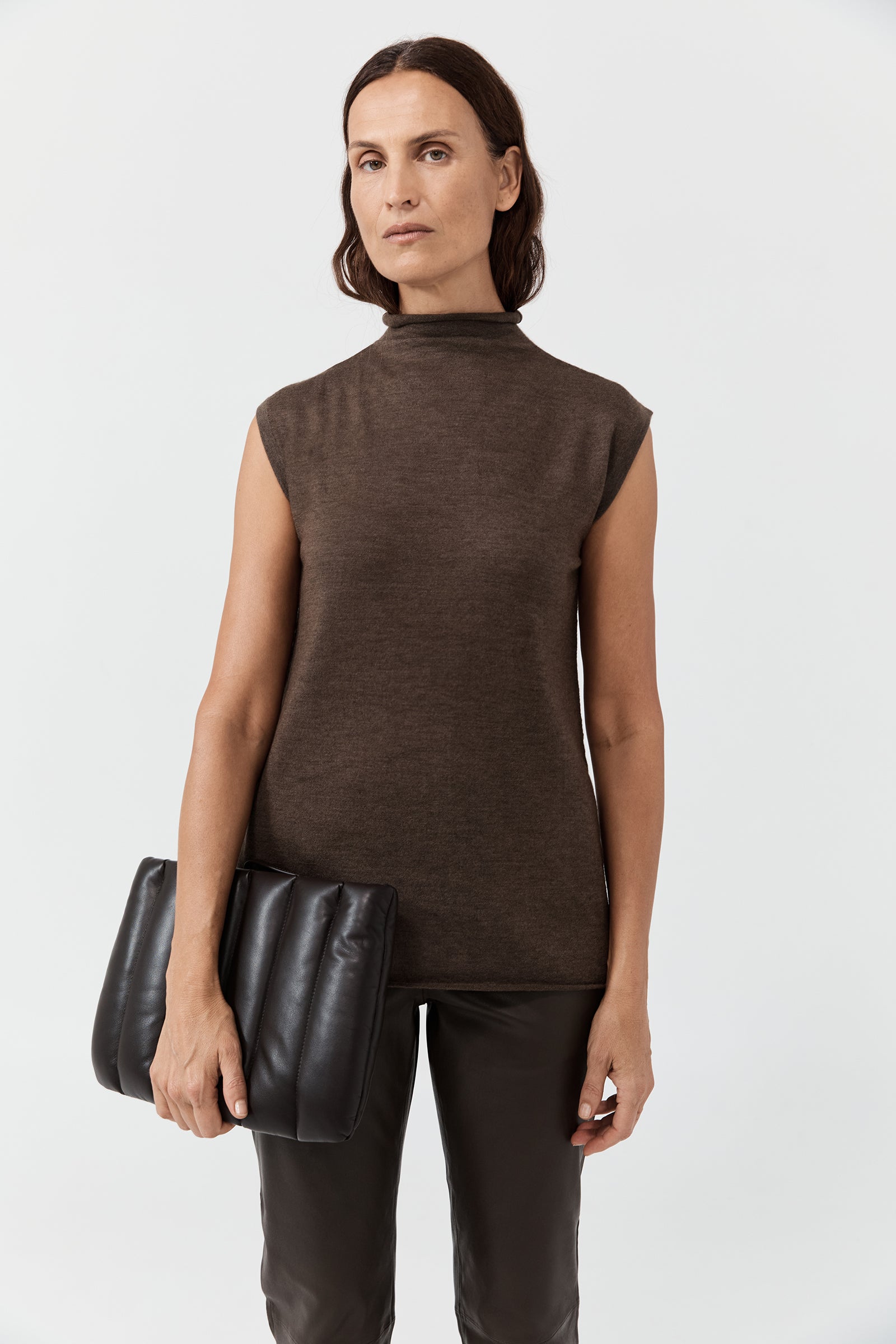 Cashmere Sleeveless Top - Teak