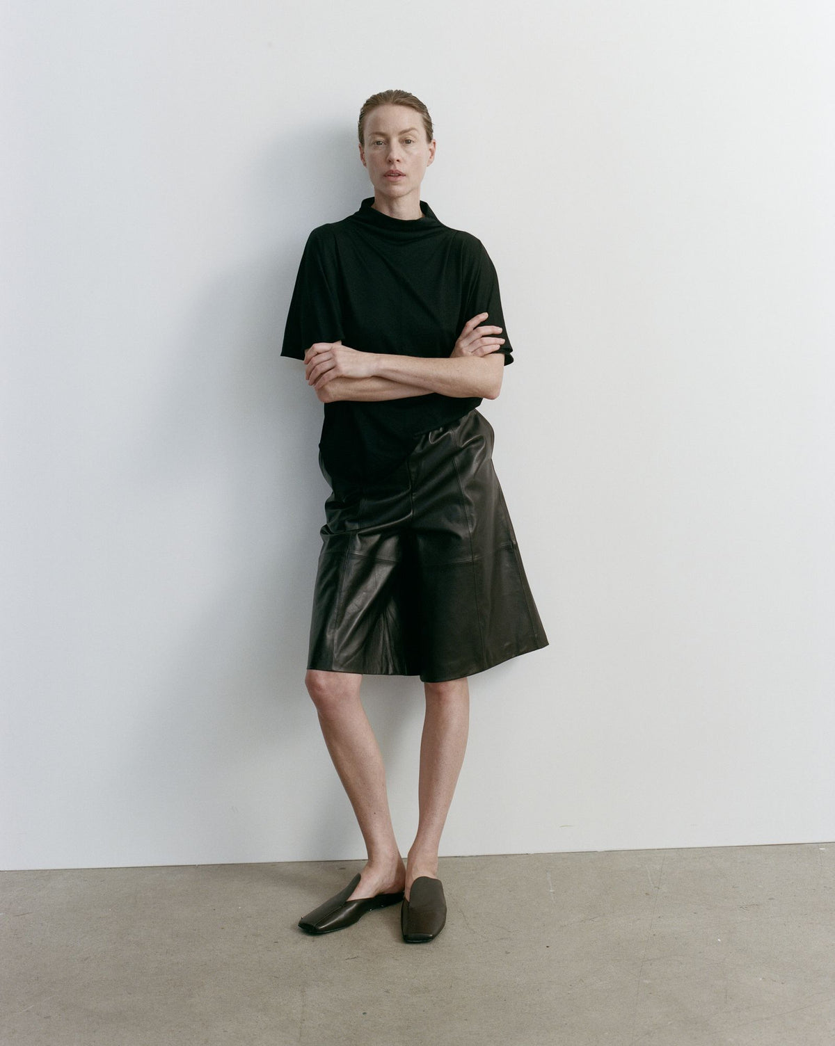 Merino Draped T - Black