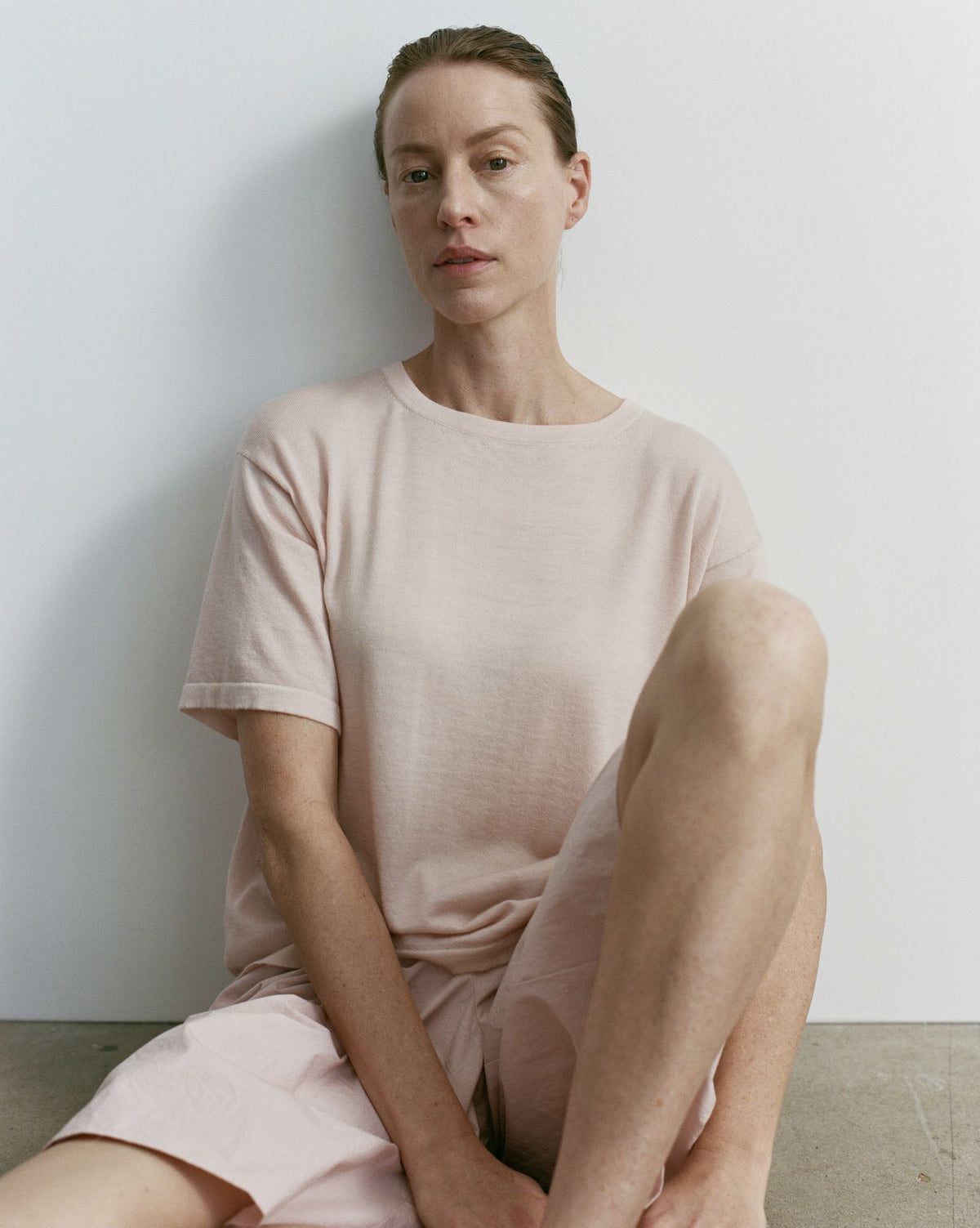 Longline Cashmere T - Almond Blossom