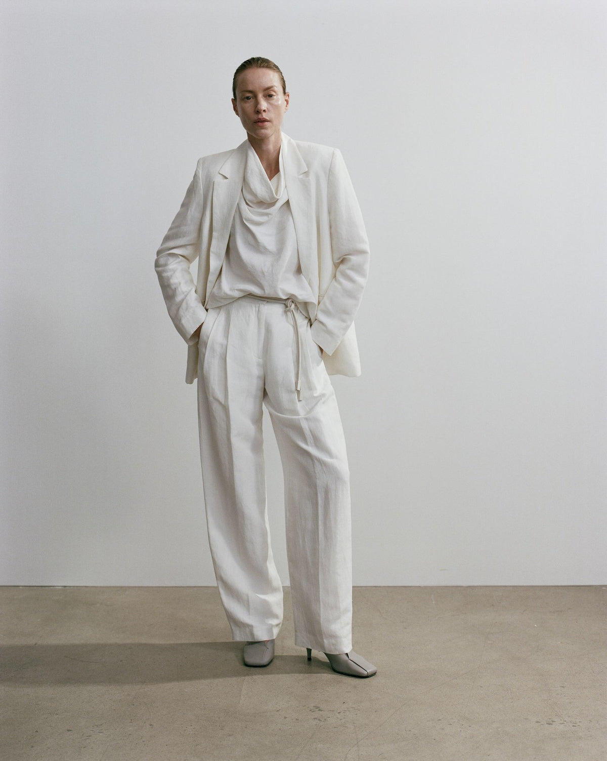 Easy Blazer - Salt Silk Linen