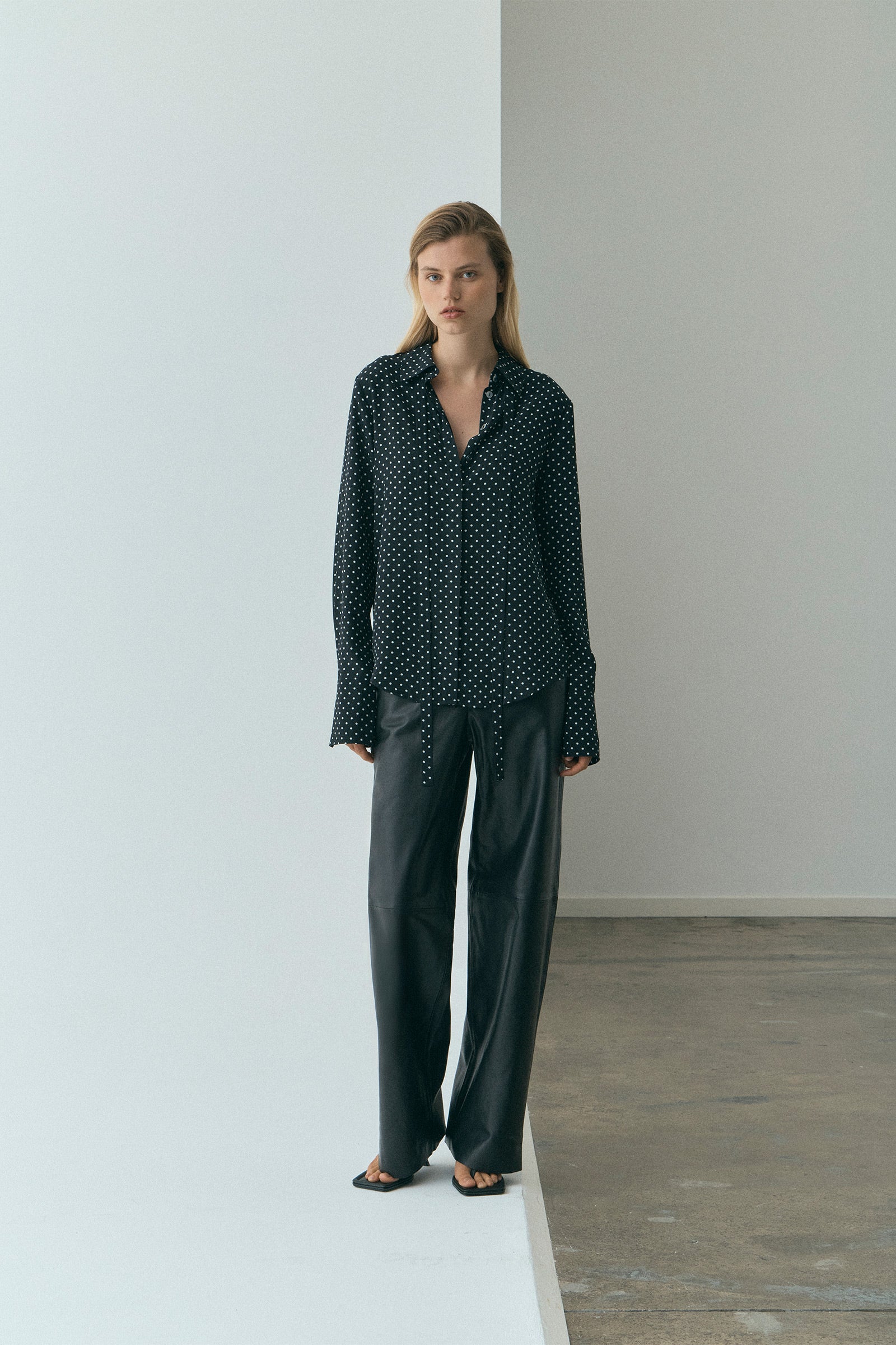 Perfect Shirt 2.0 - Polka Dot Black Silk