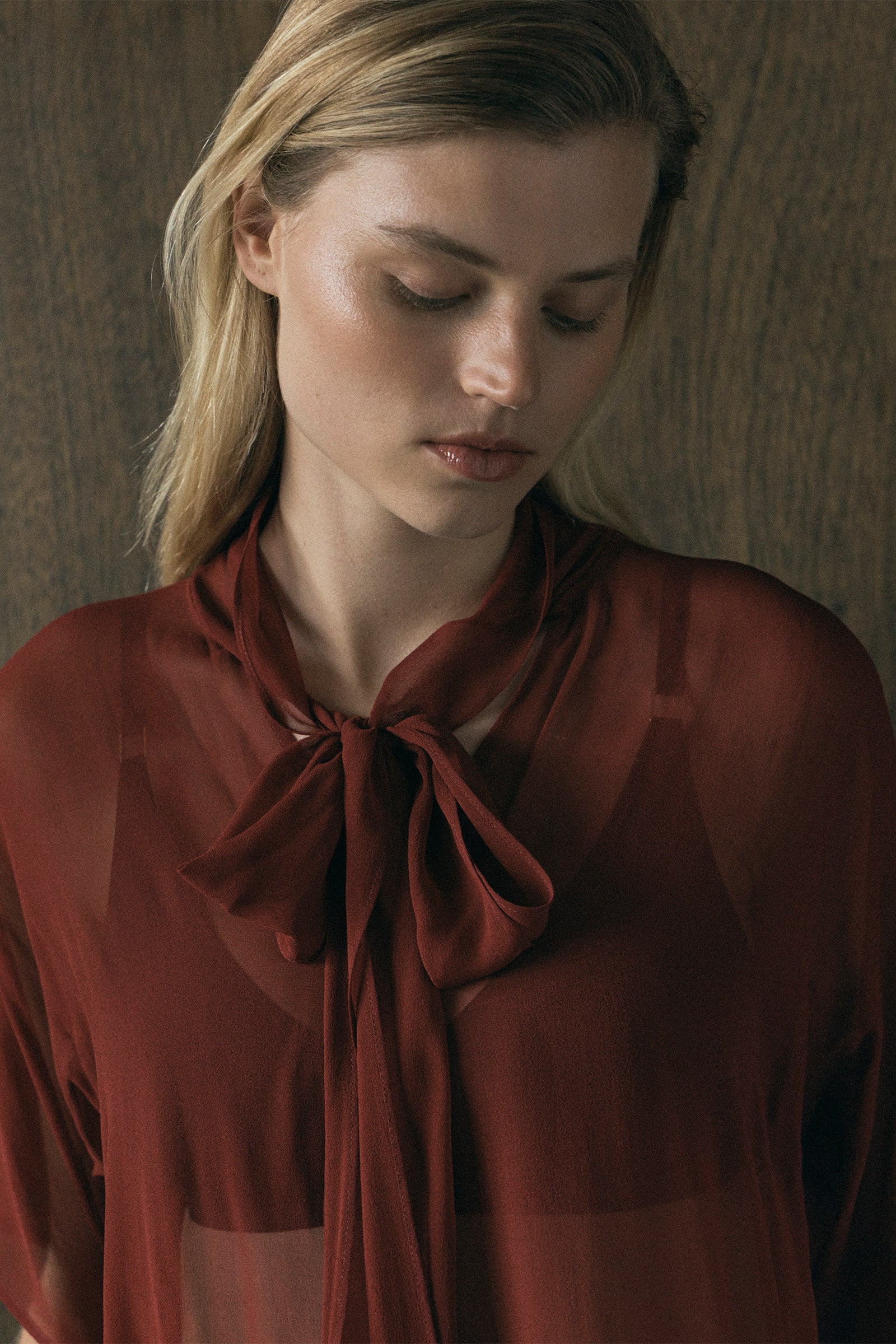 Silk Scarf T - Syrah Georgette