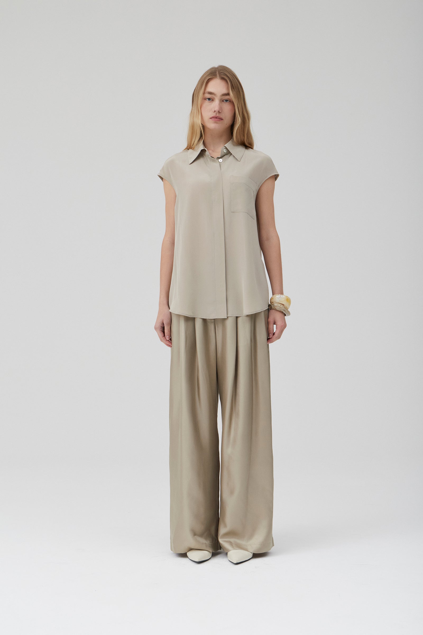 Hero Pant - Putty Silk Twill