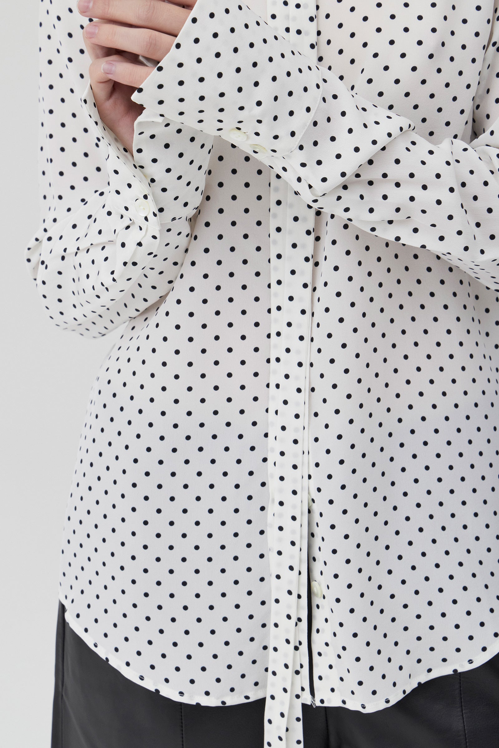 Perfect Shirt 2.0 - Polka Dot White Silk