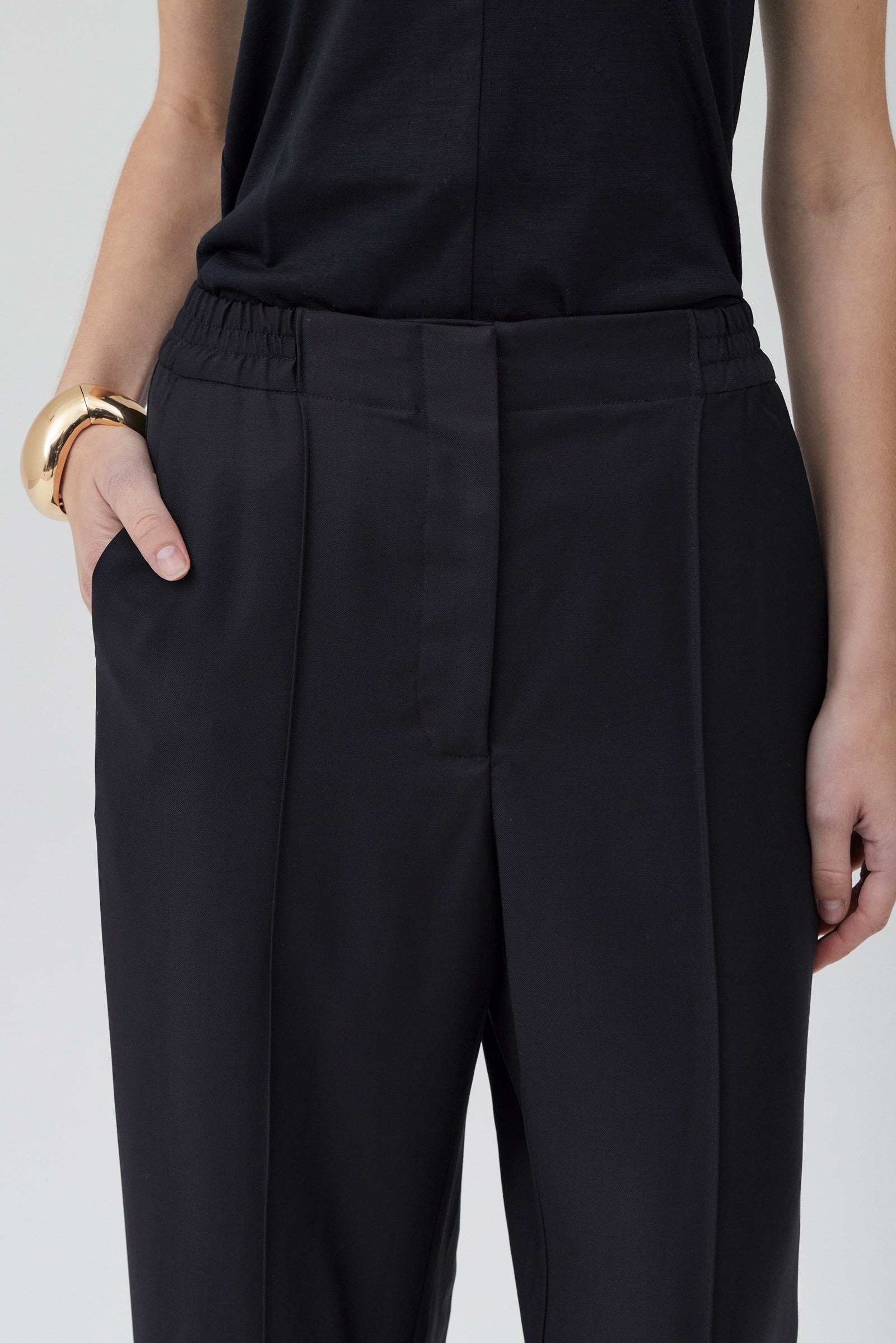 Easy Pant - Black Wool