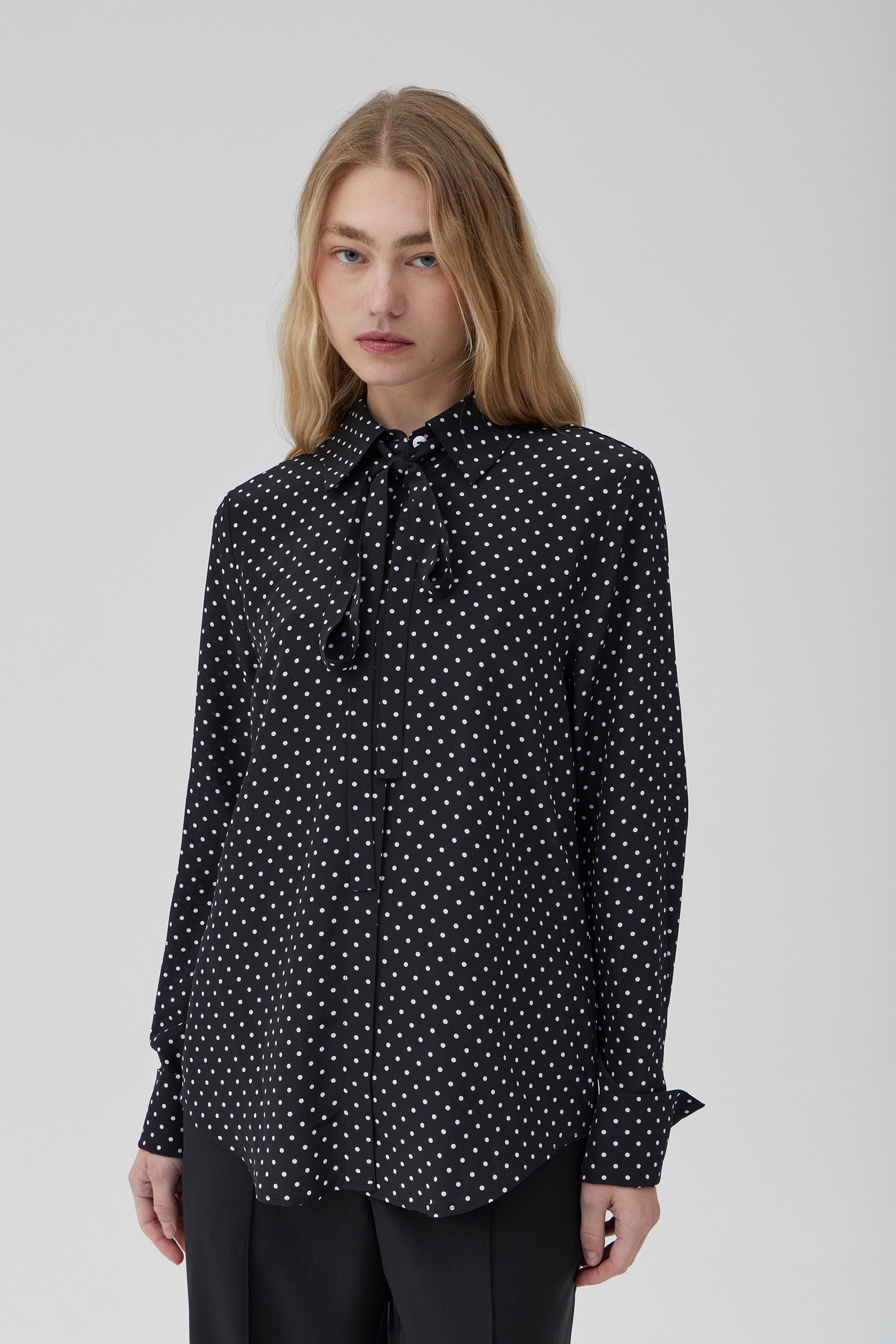Perfect Shirt 2.0 - Polka Dot Black Silk