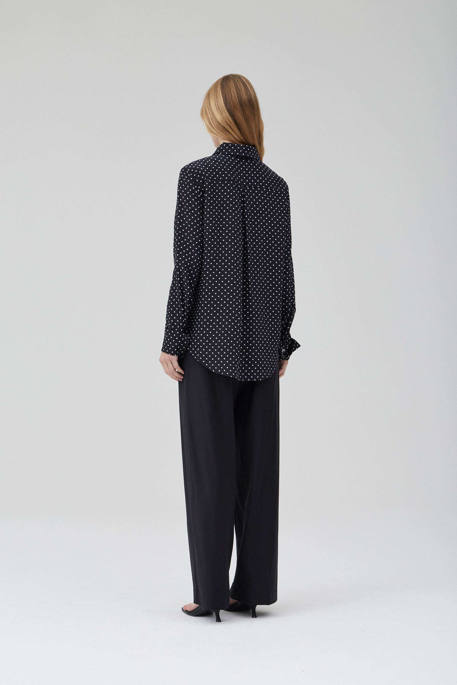 Perfect Shirt 2.0 - Polka Dot Black Silk