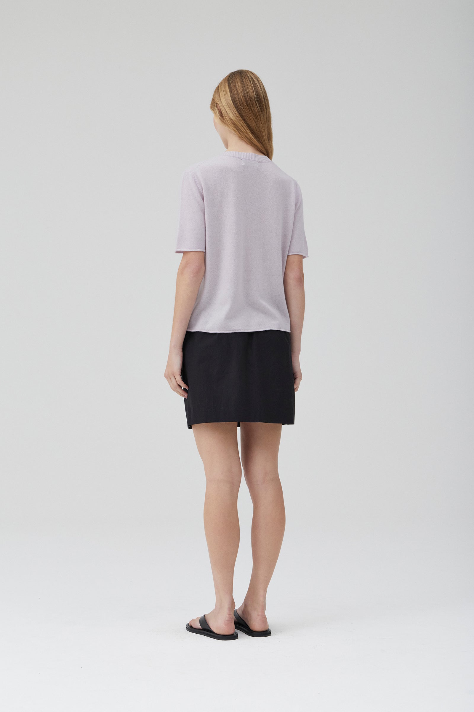 Cashmere Shrunken V-Neck T - Lilac Whisper