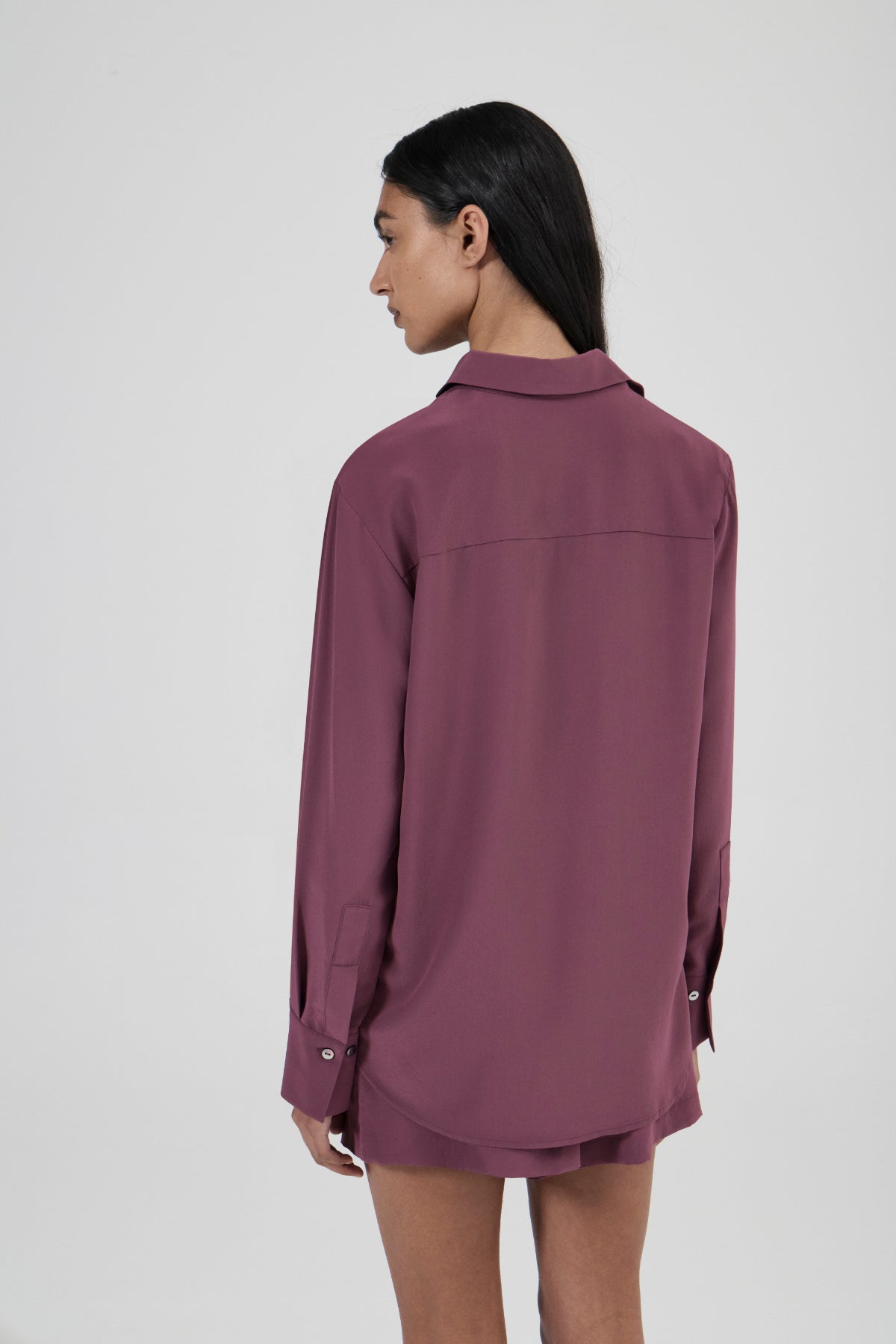 Hero Shirt - Eggplant Luxe Silk