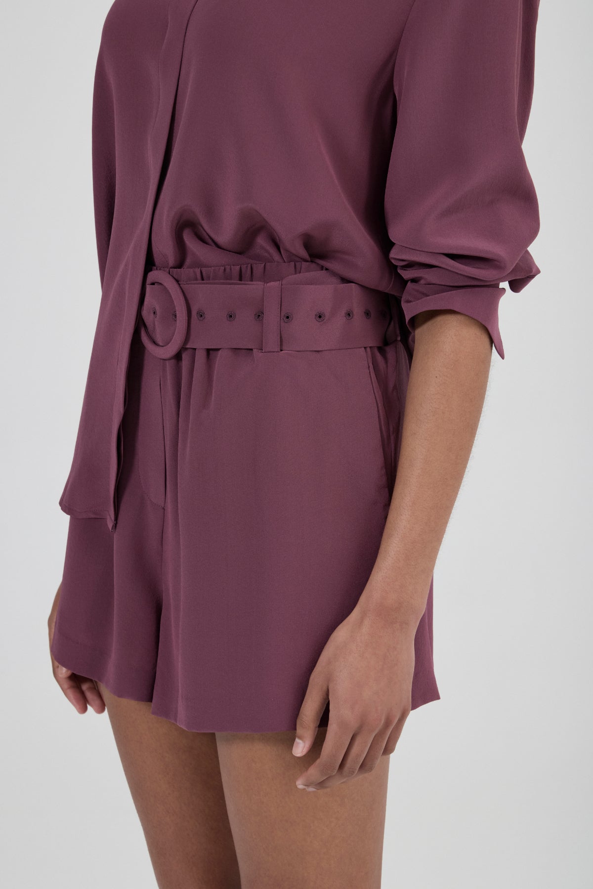 Easy Shorts - Eggplant Luxe Silk