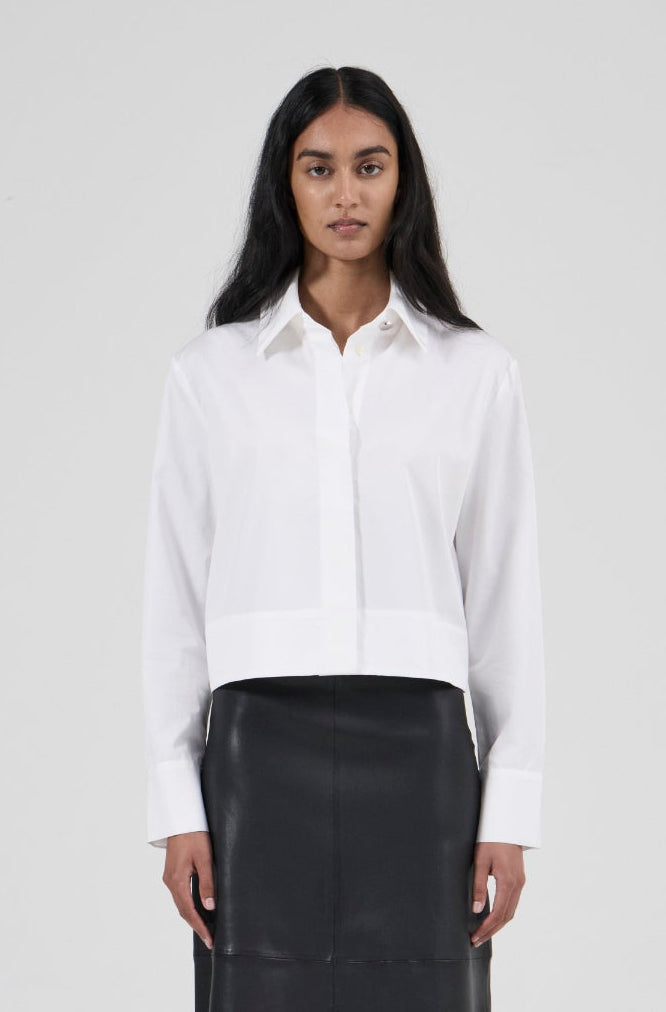 Cropped Shirt - White Premium Cotton