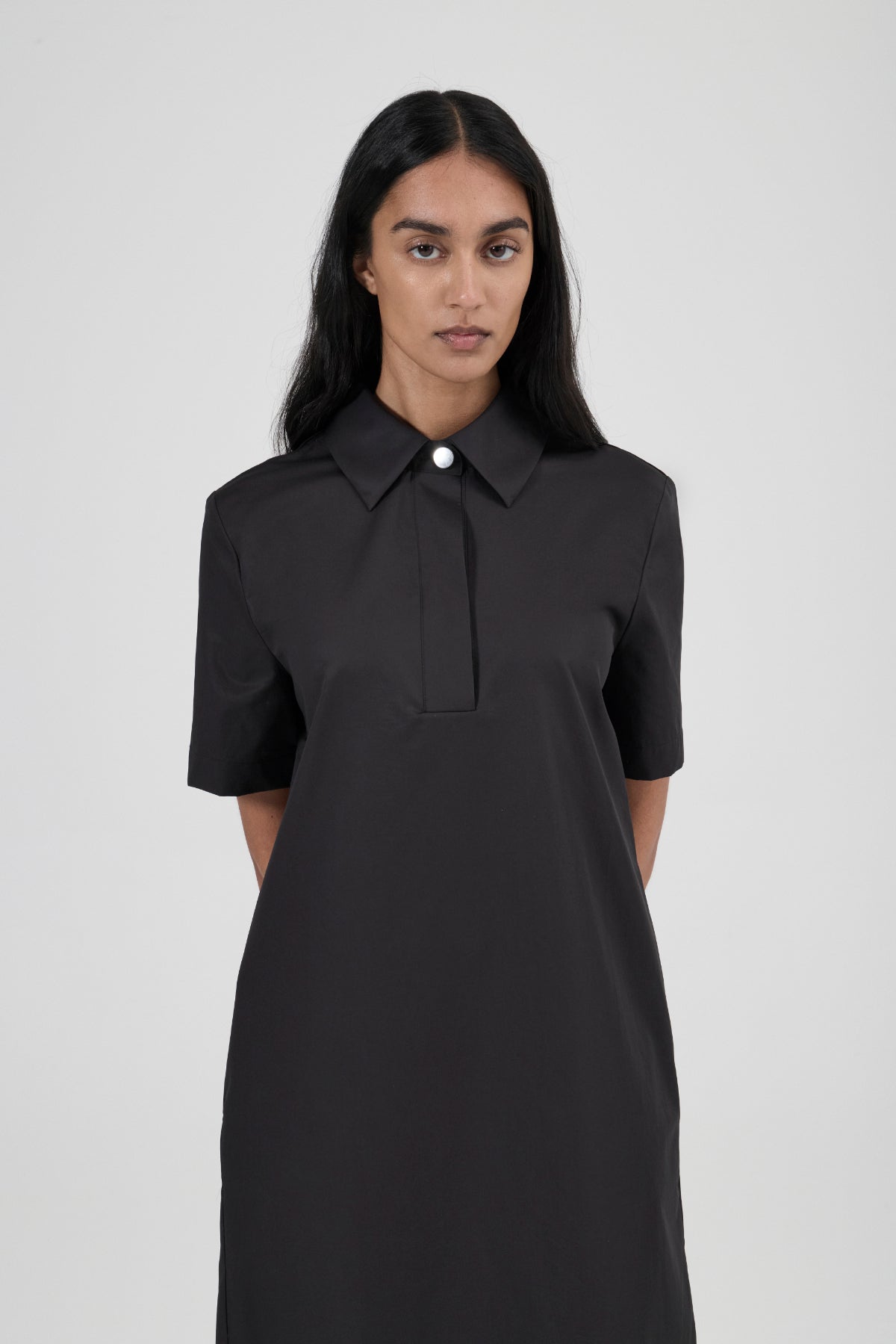 Polo Dress - Black Premium Cotton