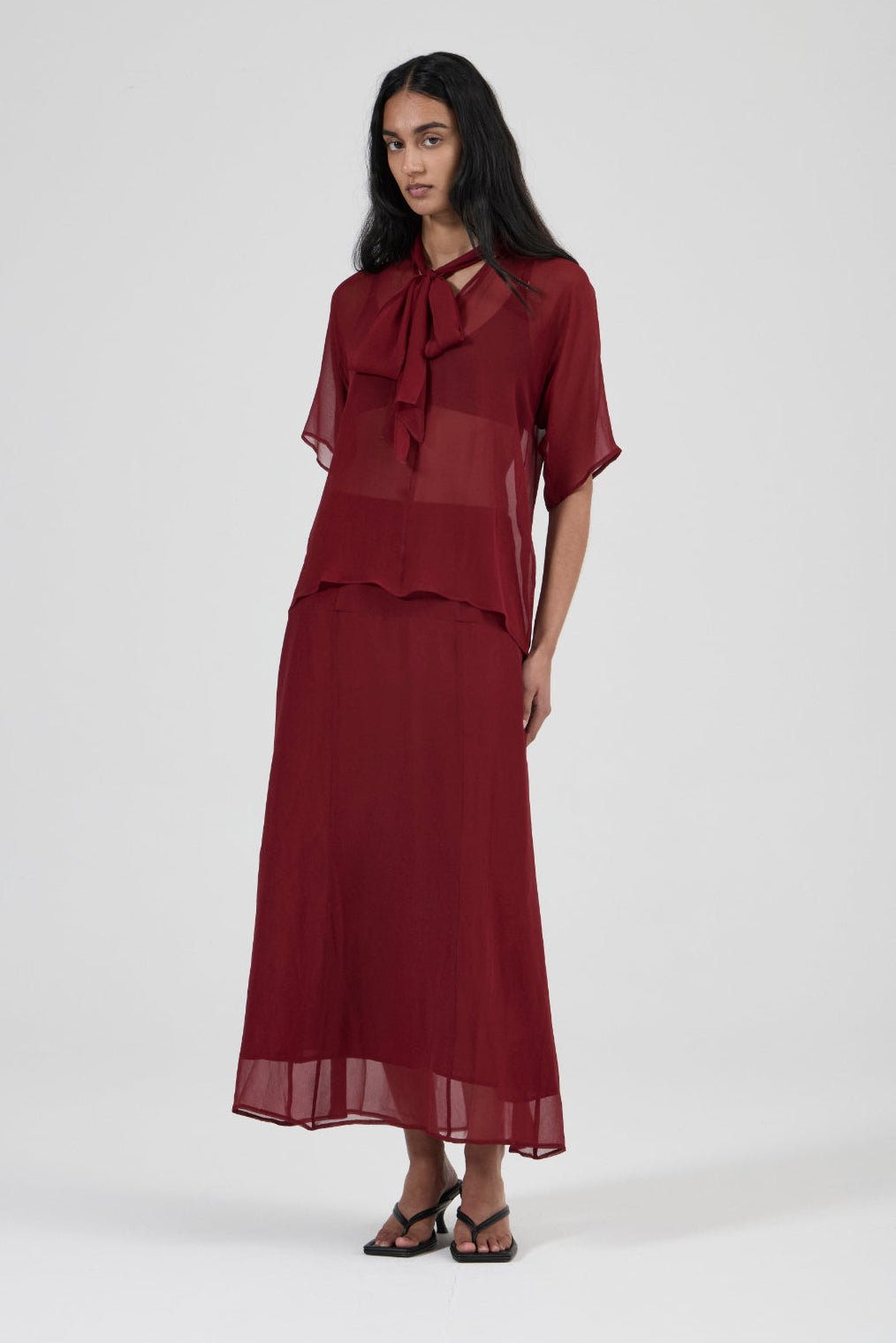 Easy Skirt - Syrah Georgette