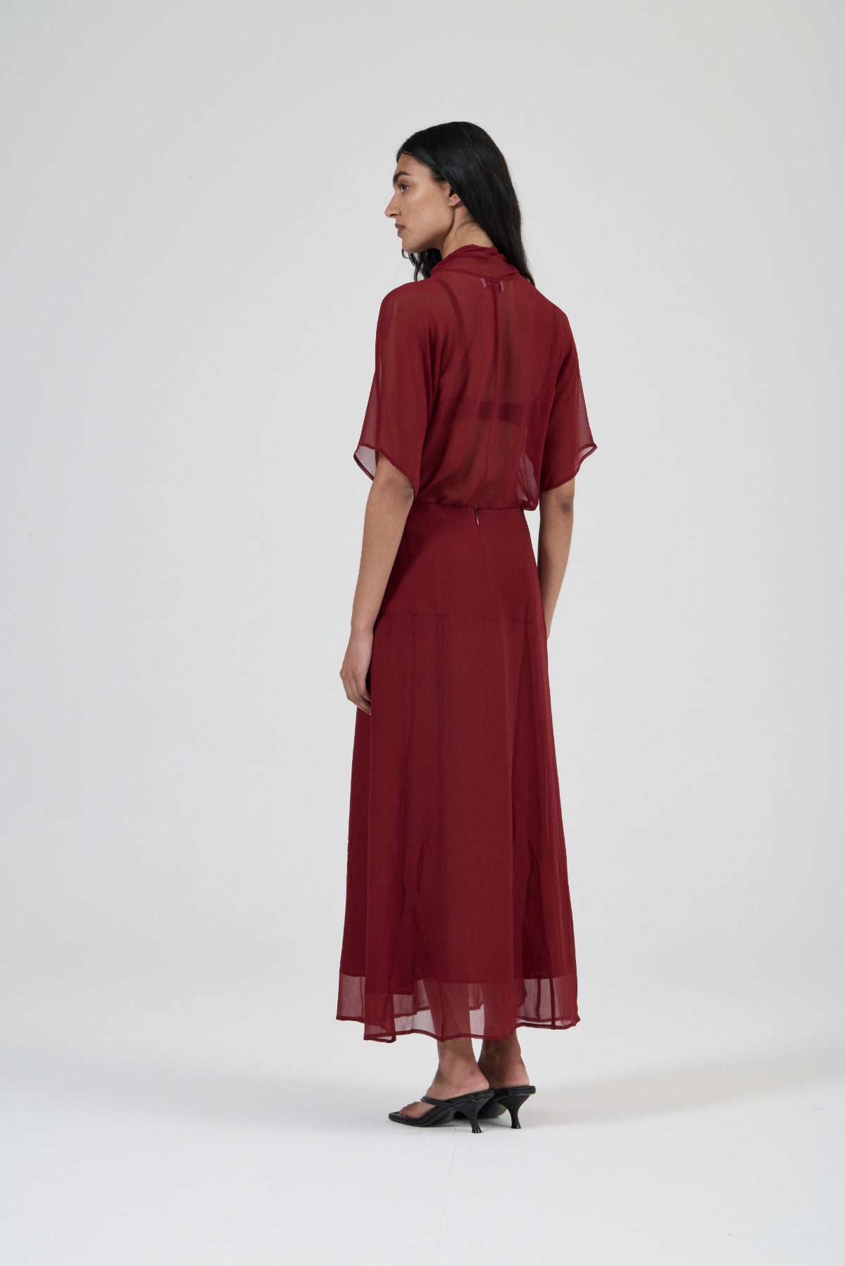 Silk Scarf T - Syrah Georgette