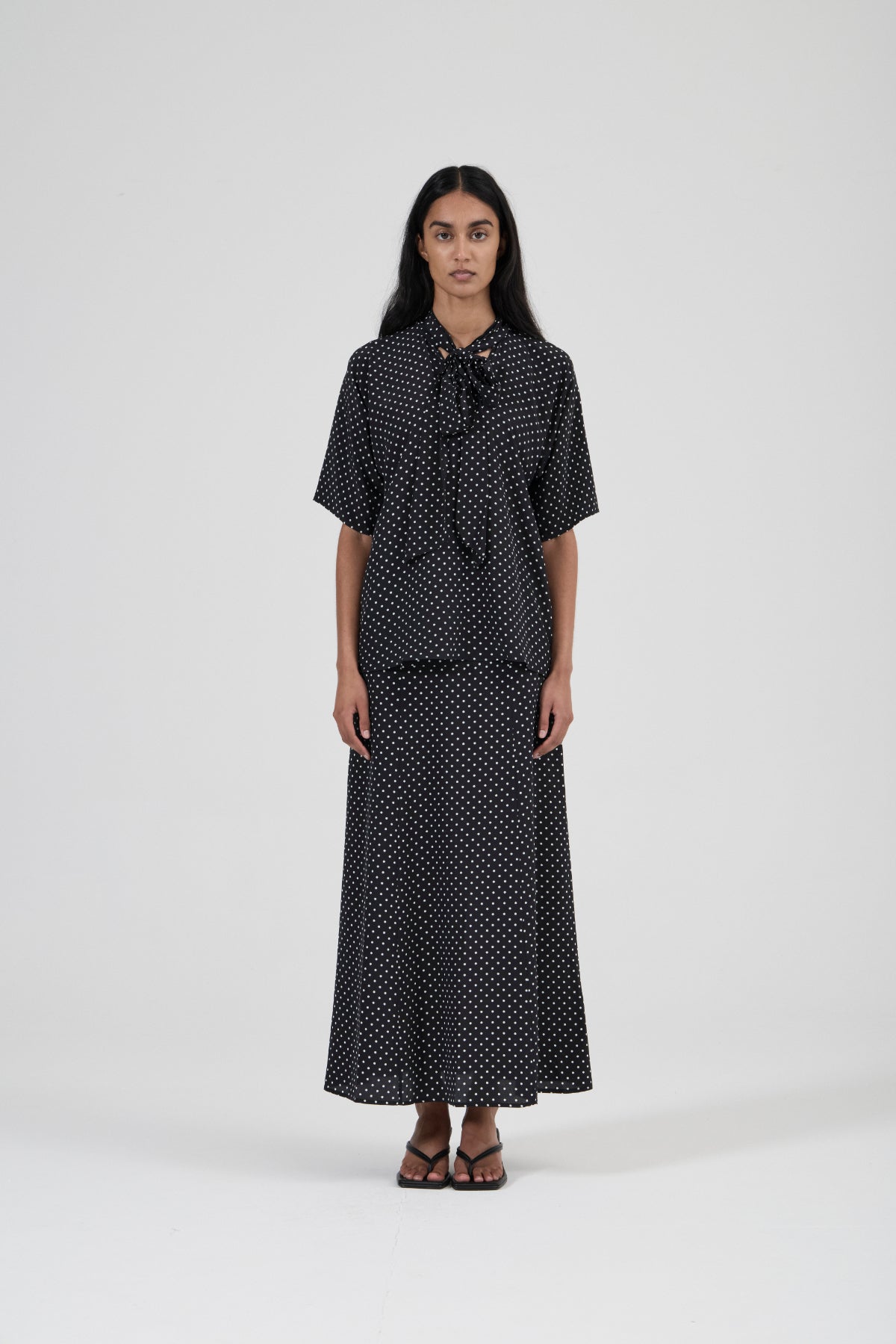 Easy Skirt - Polka Dot Black Silk