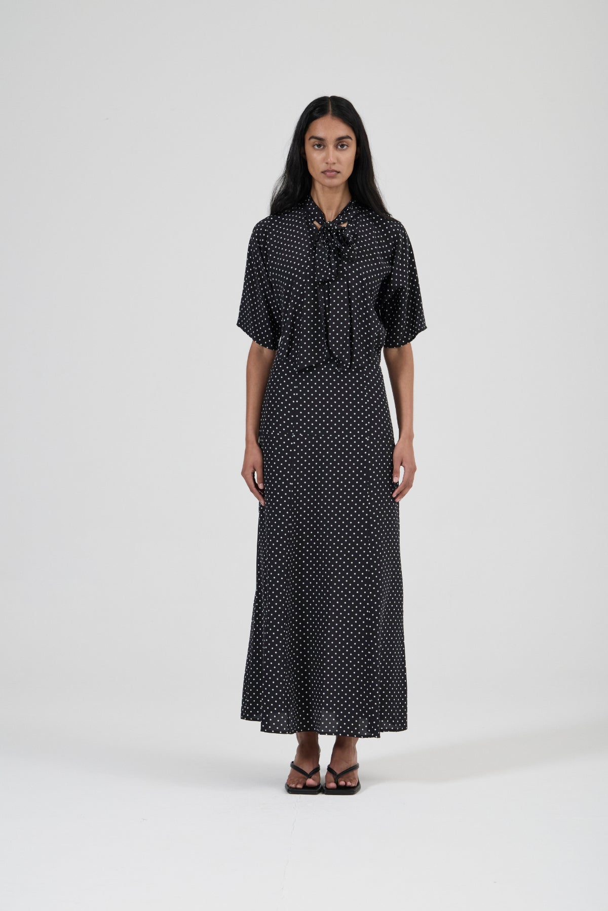 Easy Skirt - Polka Dot Black Silk