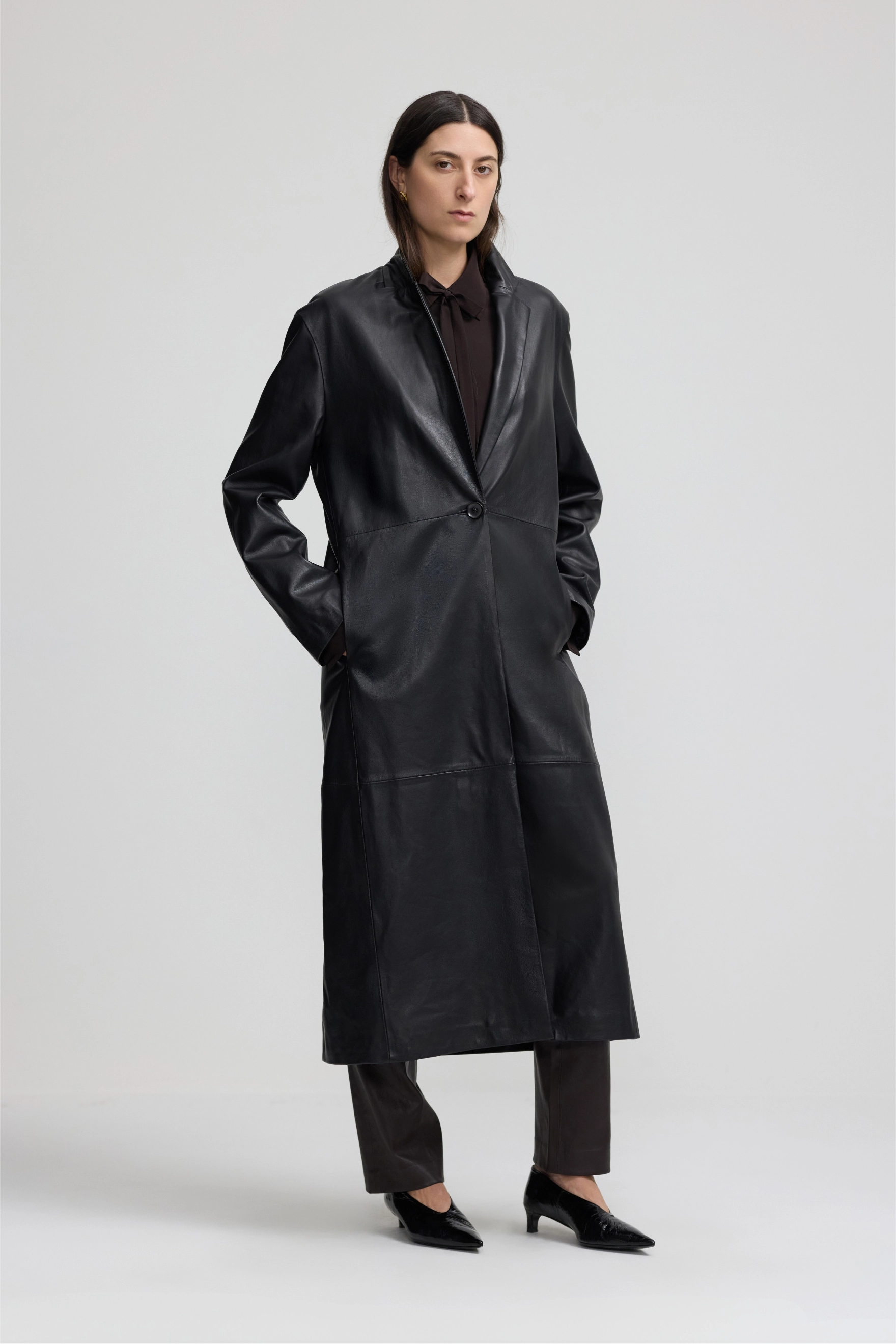 Leather Hero Coat - Black