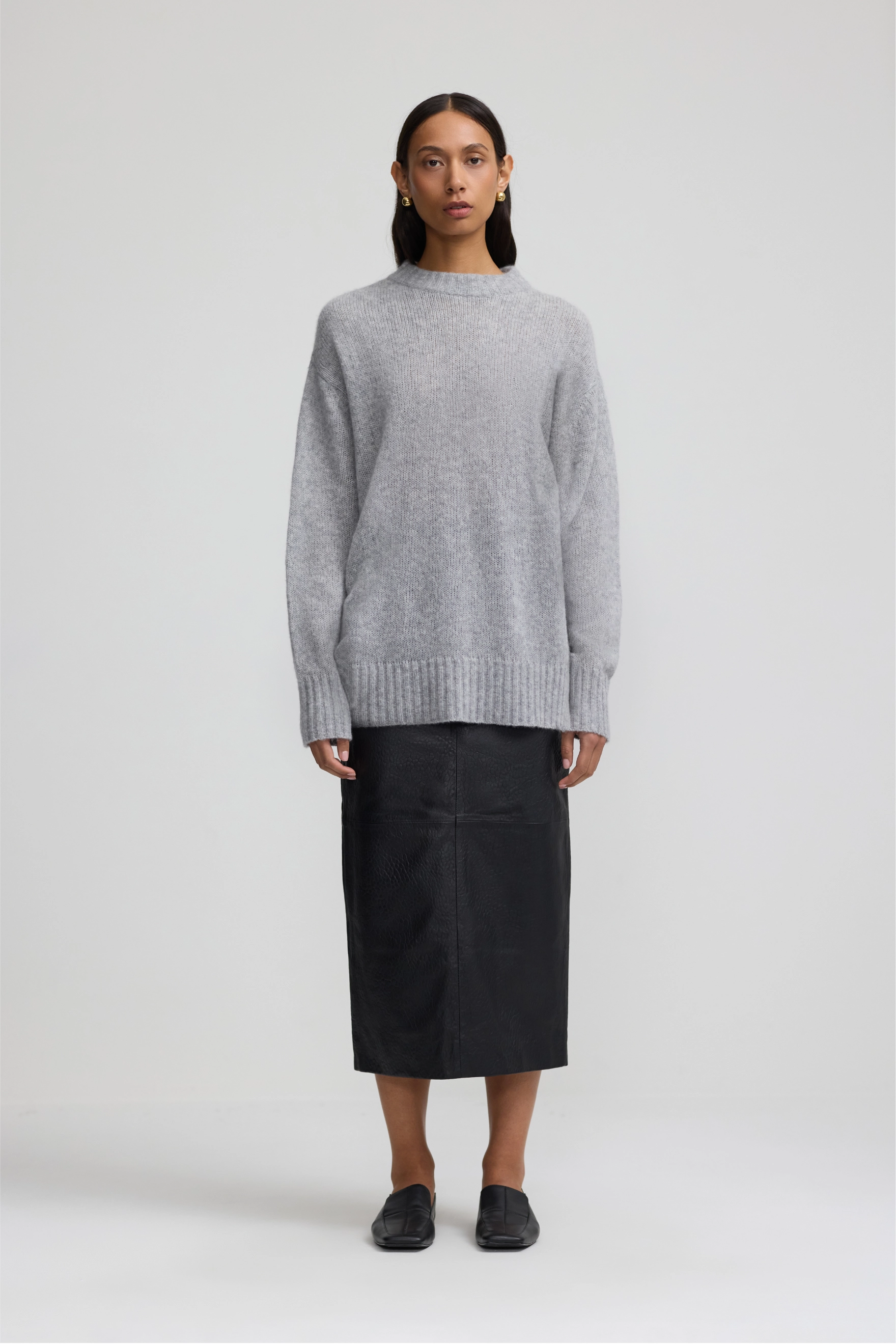 Cashmere and Silk Slouch - Flint