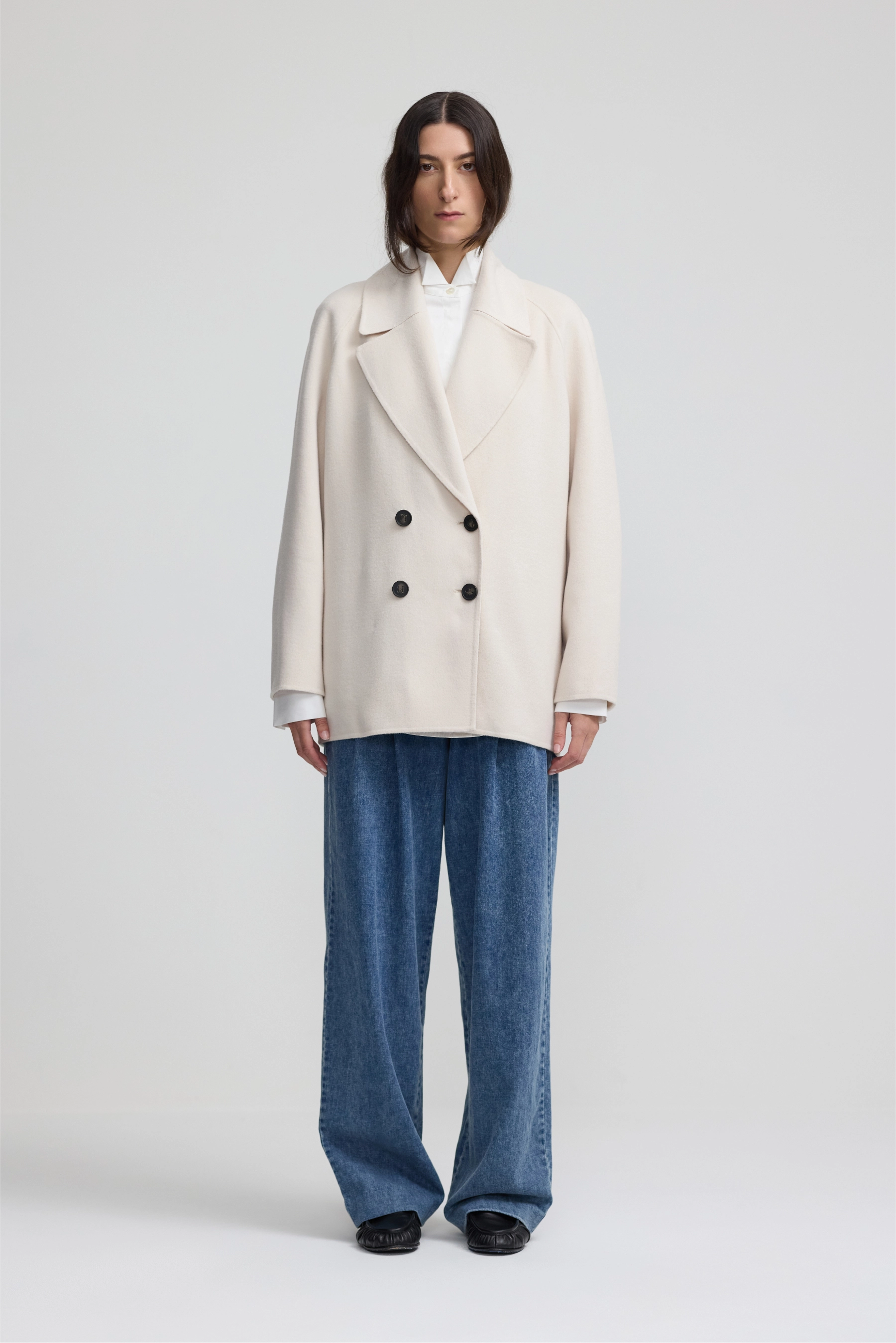 Cashmere Peacoat - Salt