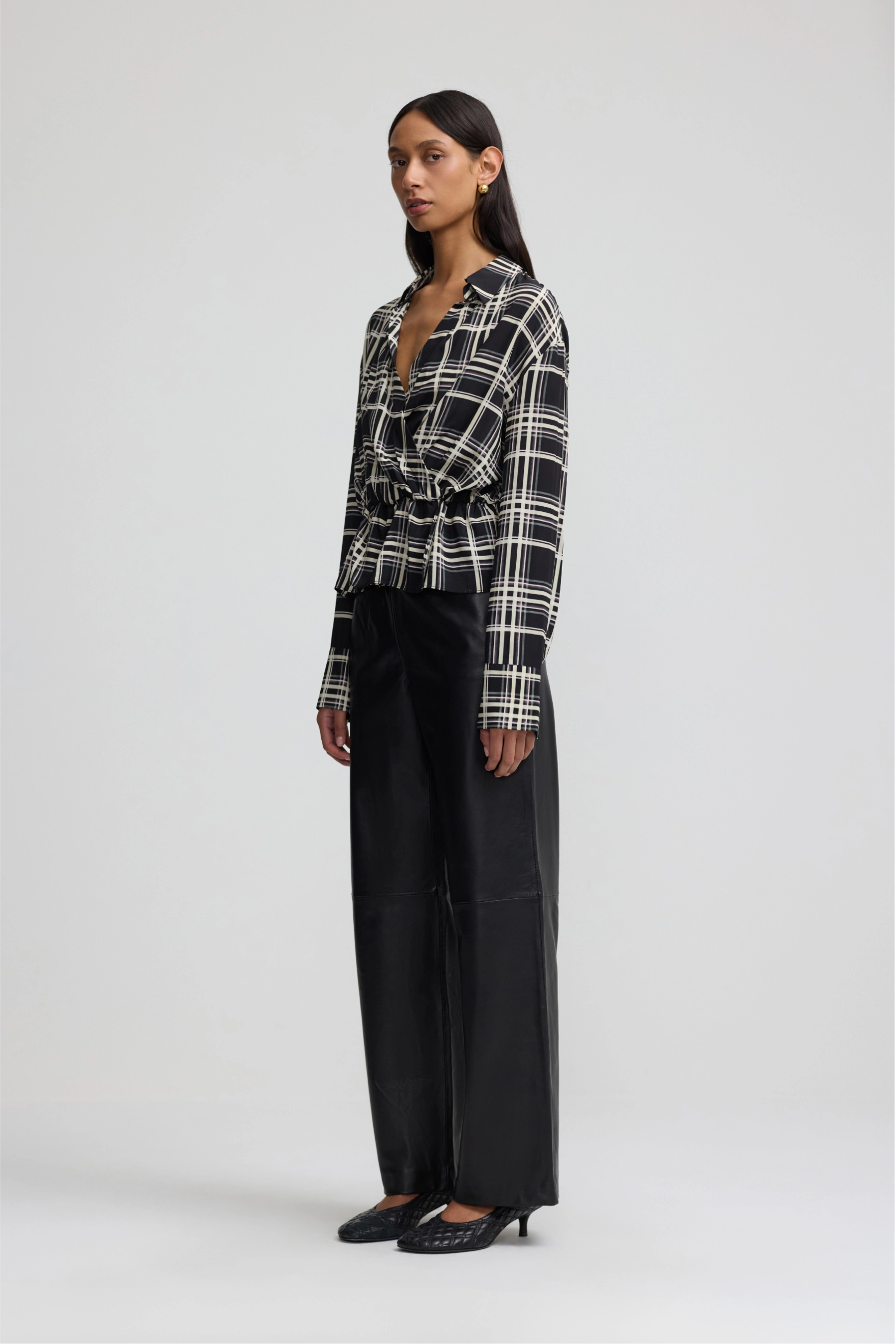 Wrap Shirt - Checkmate Silk