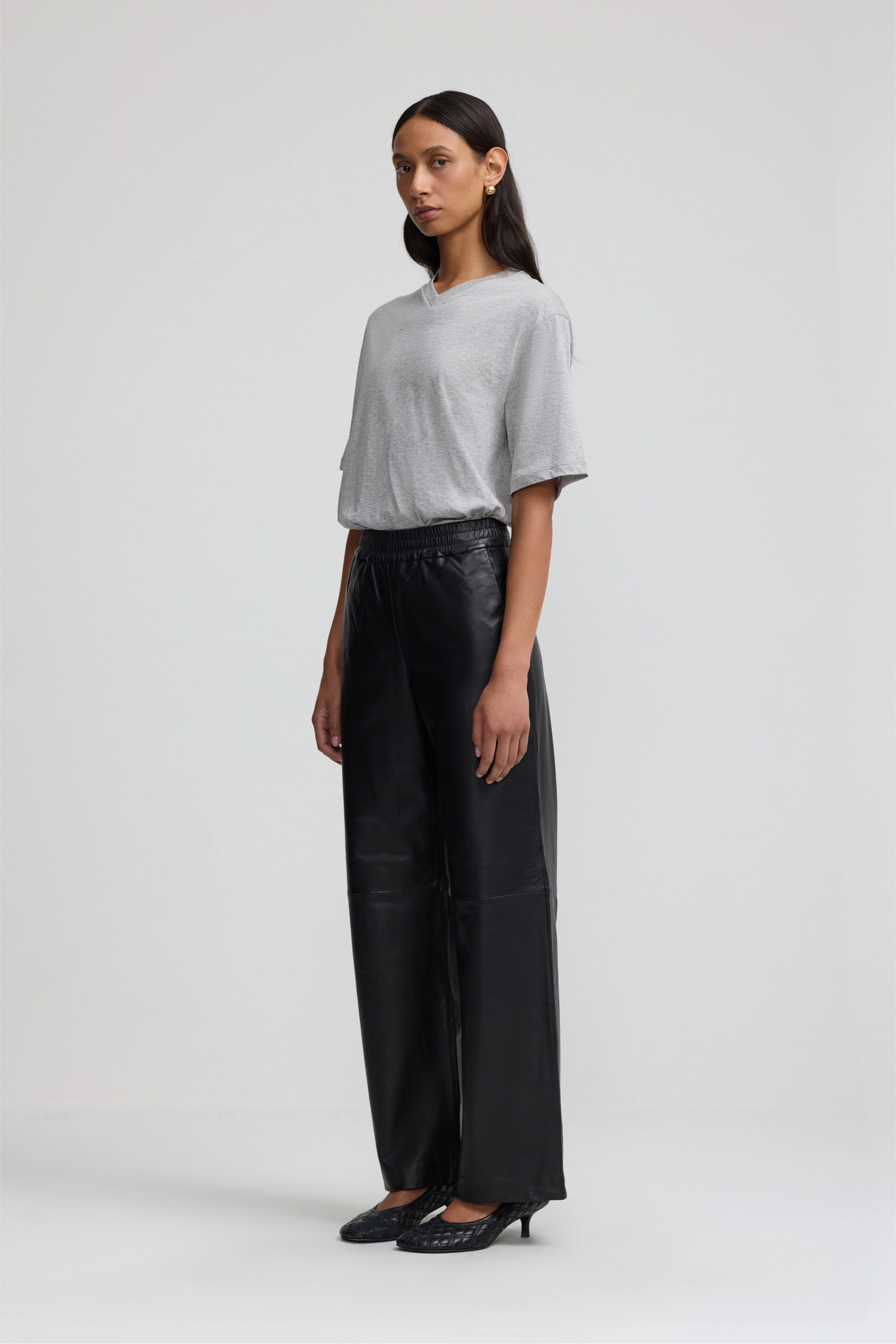 Relaxed Leather Pant - Black