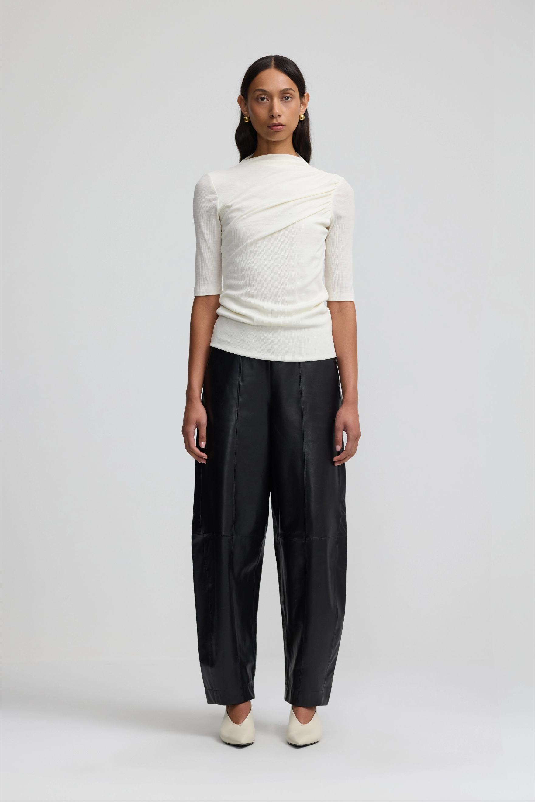 Leather Runaround Pant - Black