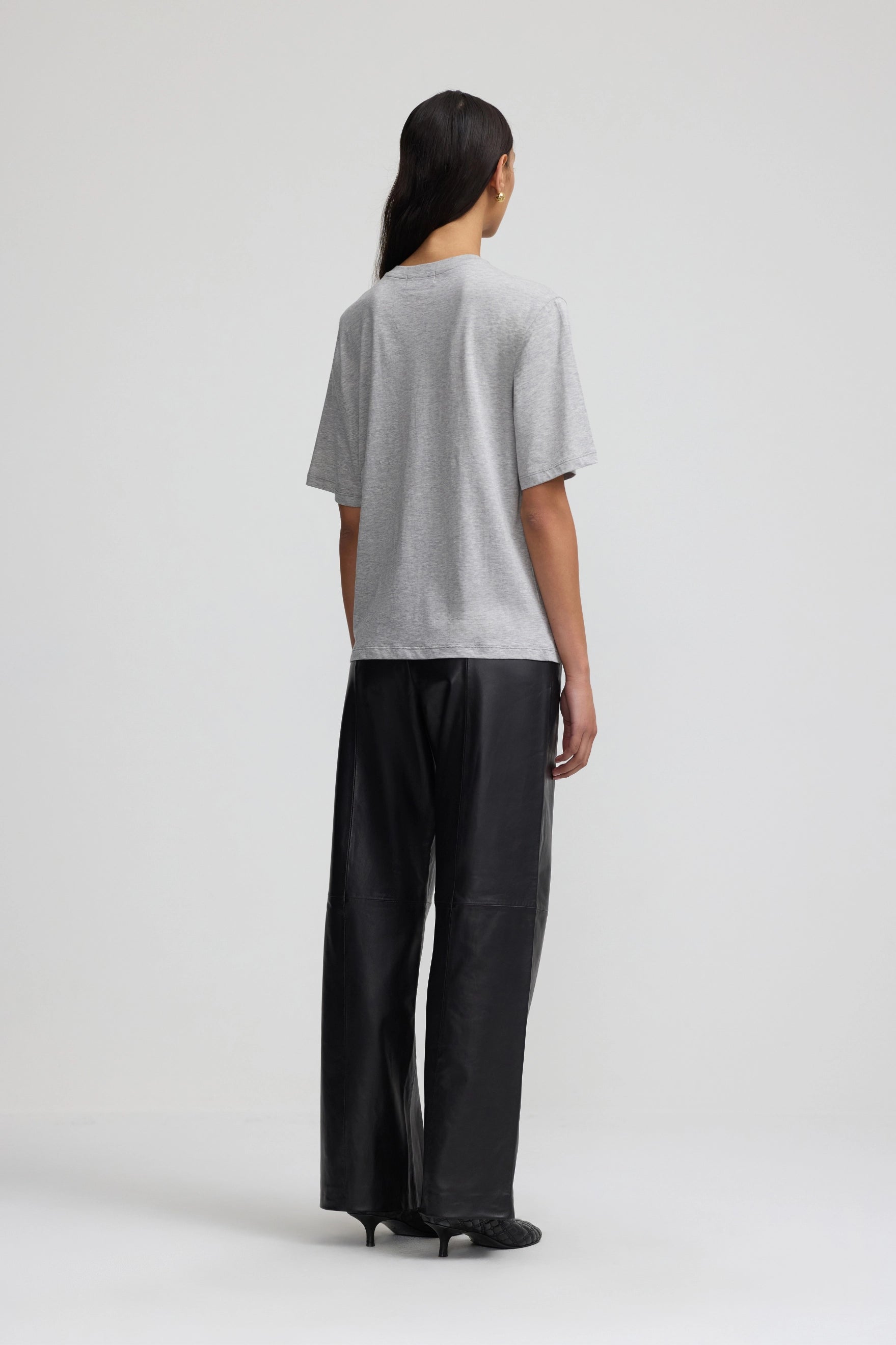 Cotton Everyday V-Neck T - Marl Grey