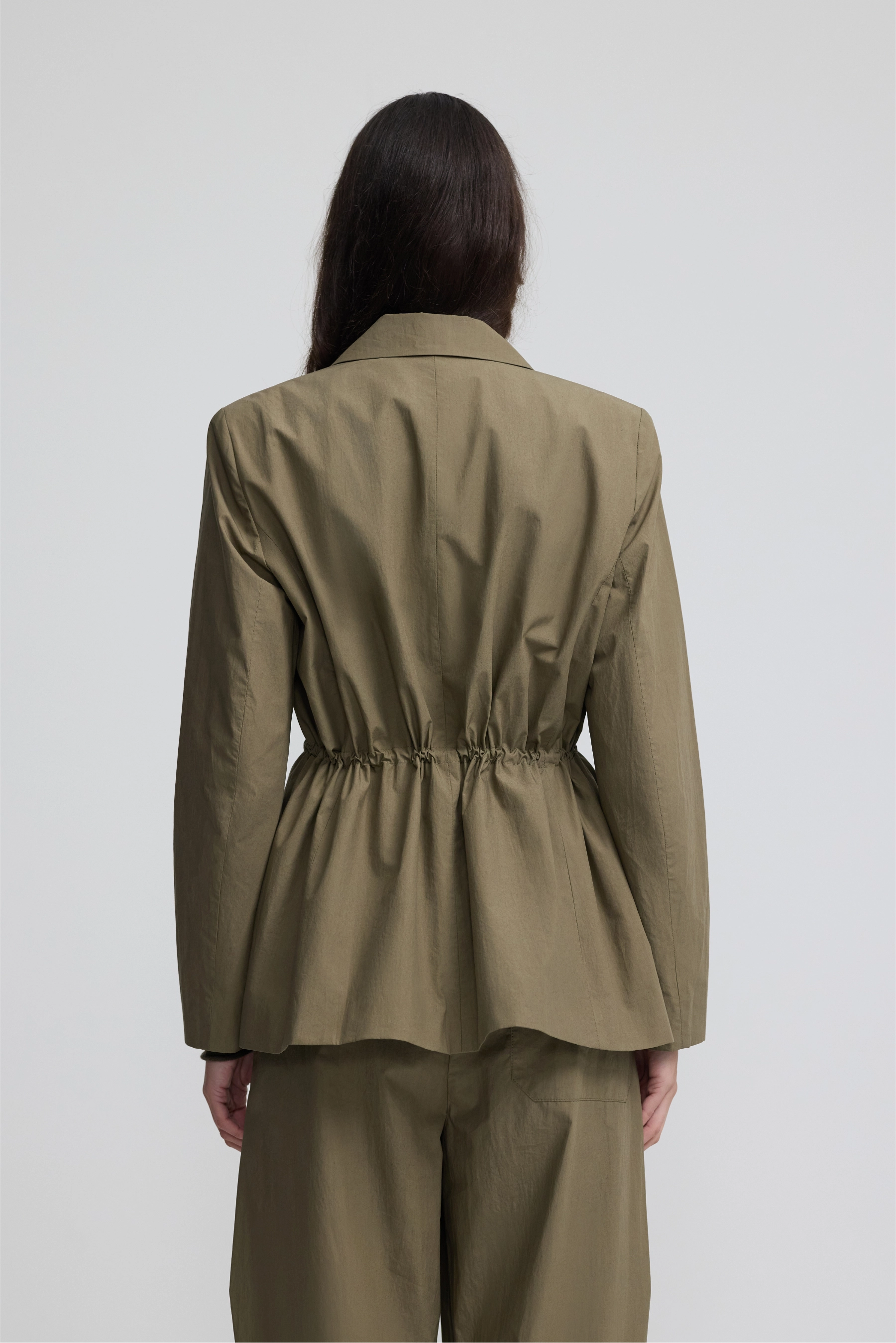 Cinched Blazer - Eucalyptus Cotton