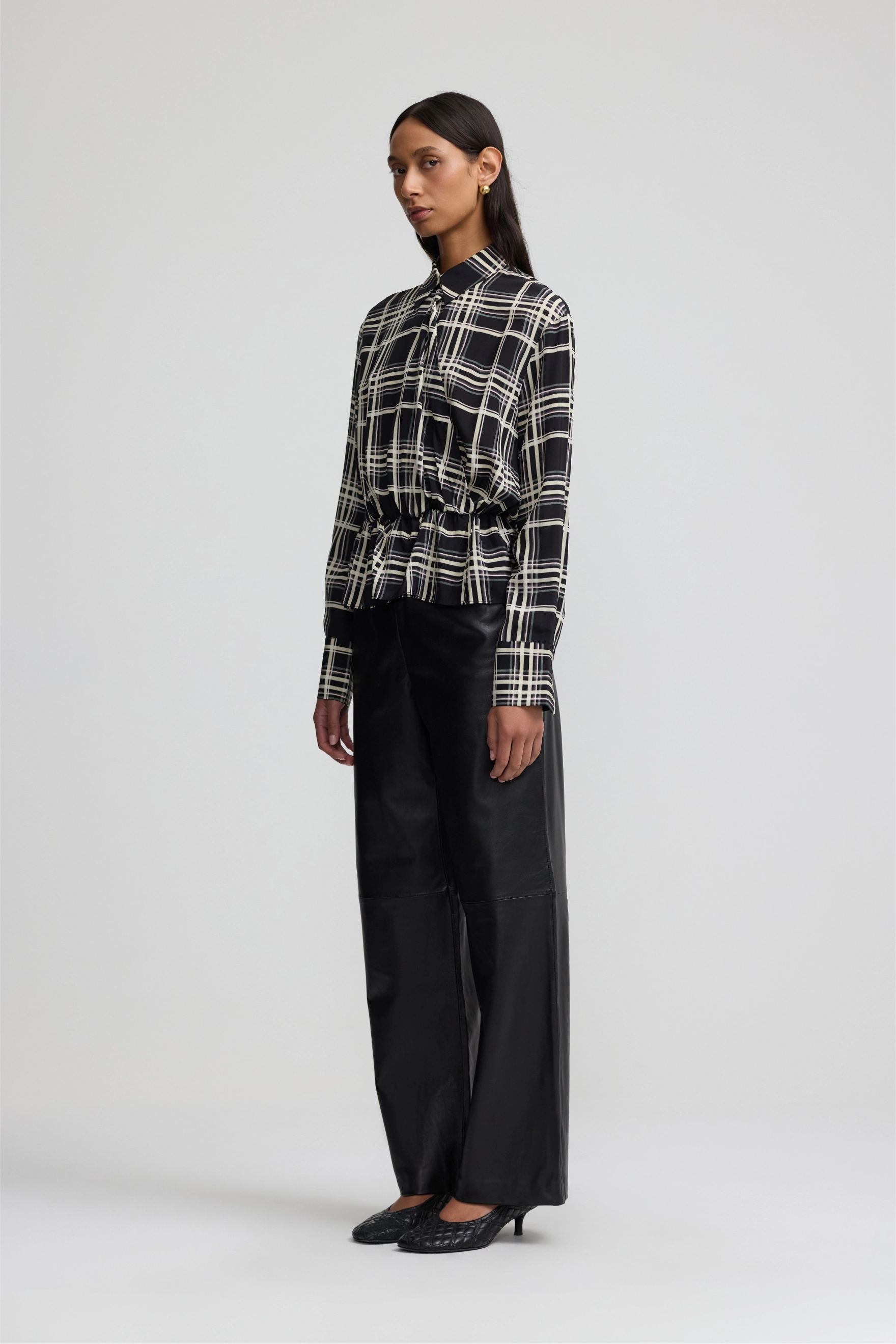 Wrap Shirt - Checkmate Silk