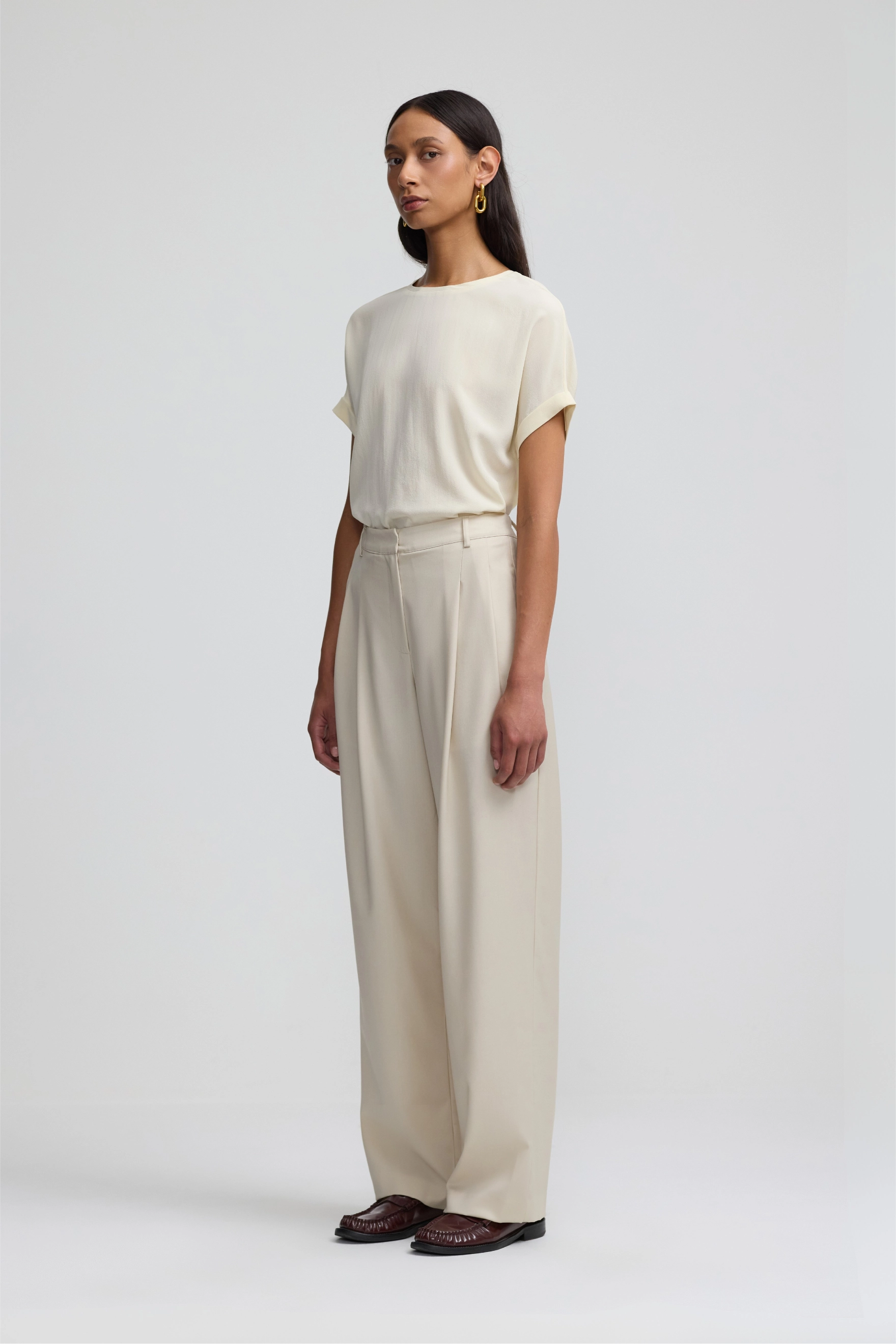 Relaxed Silk T-Shirt - Pistachio Shell
