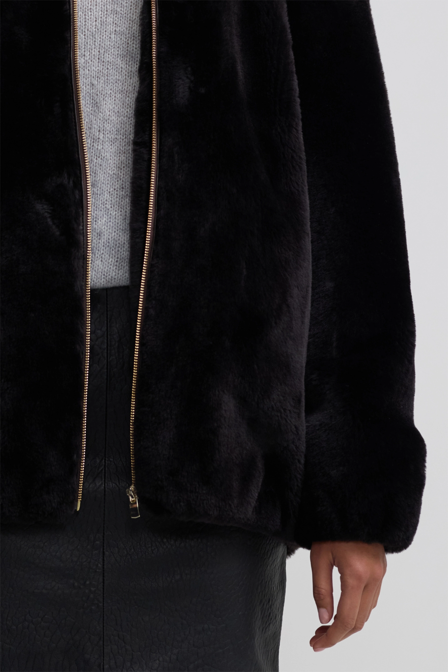 Shearling Bomber - Chocolate