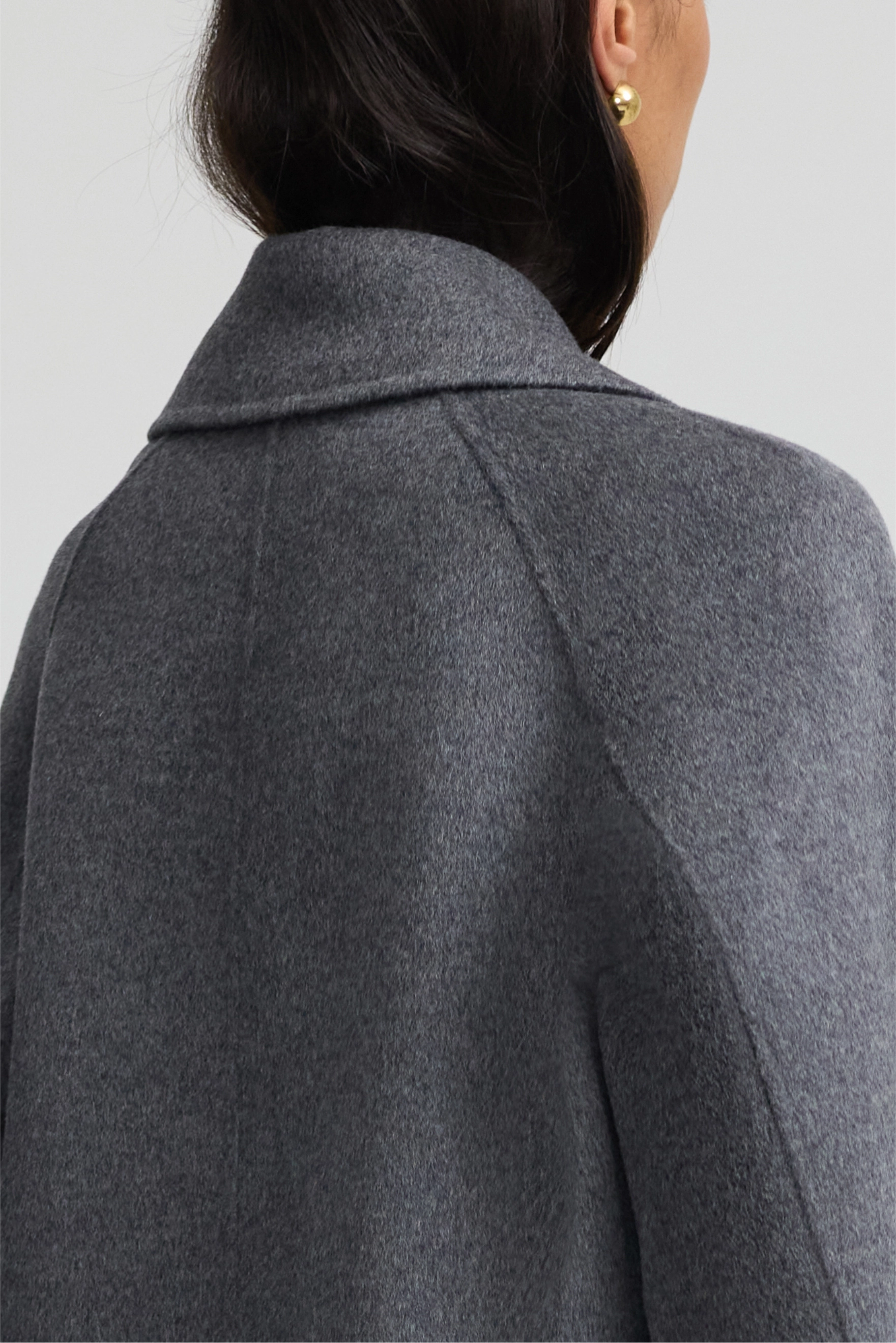 Cashmere Peacoat - Charcoal Grey