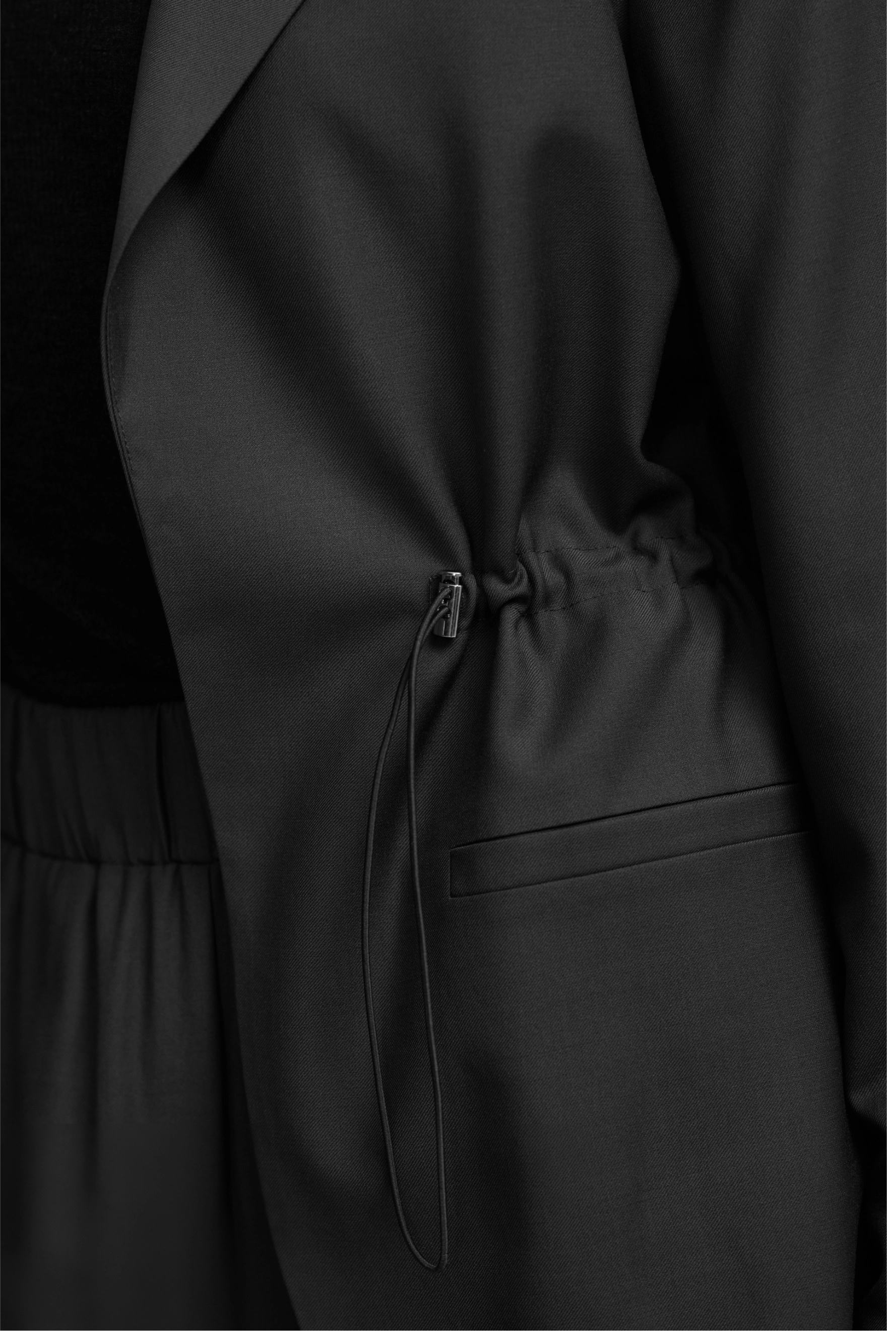 Cinched Blazer - Black Wool