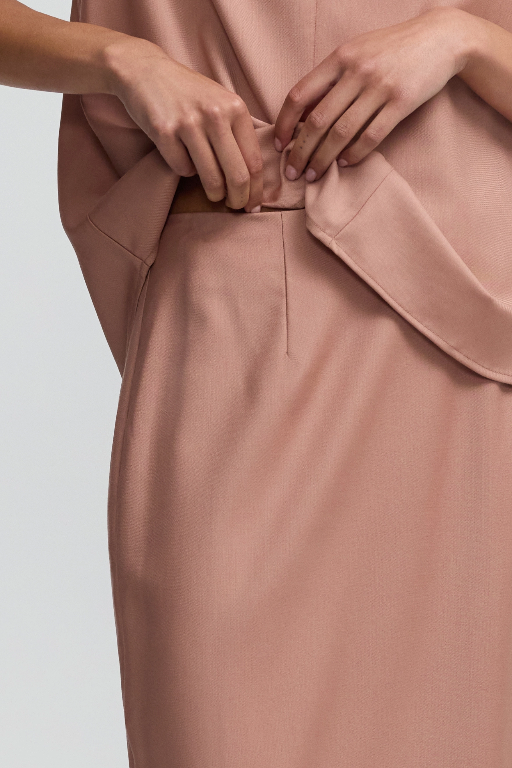 Column Skirt - Faded Rose Wool