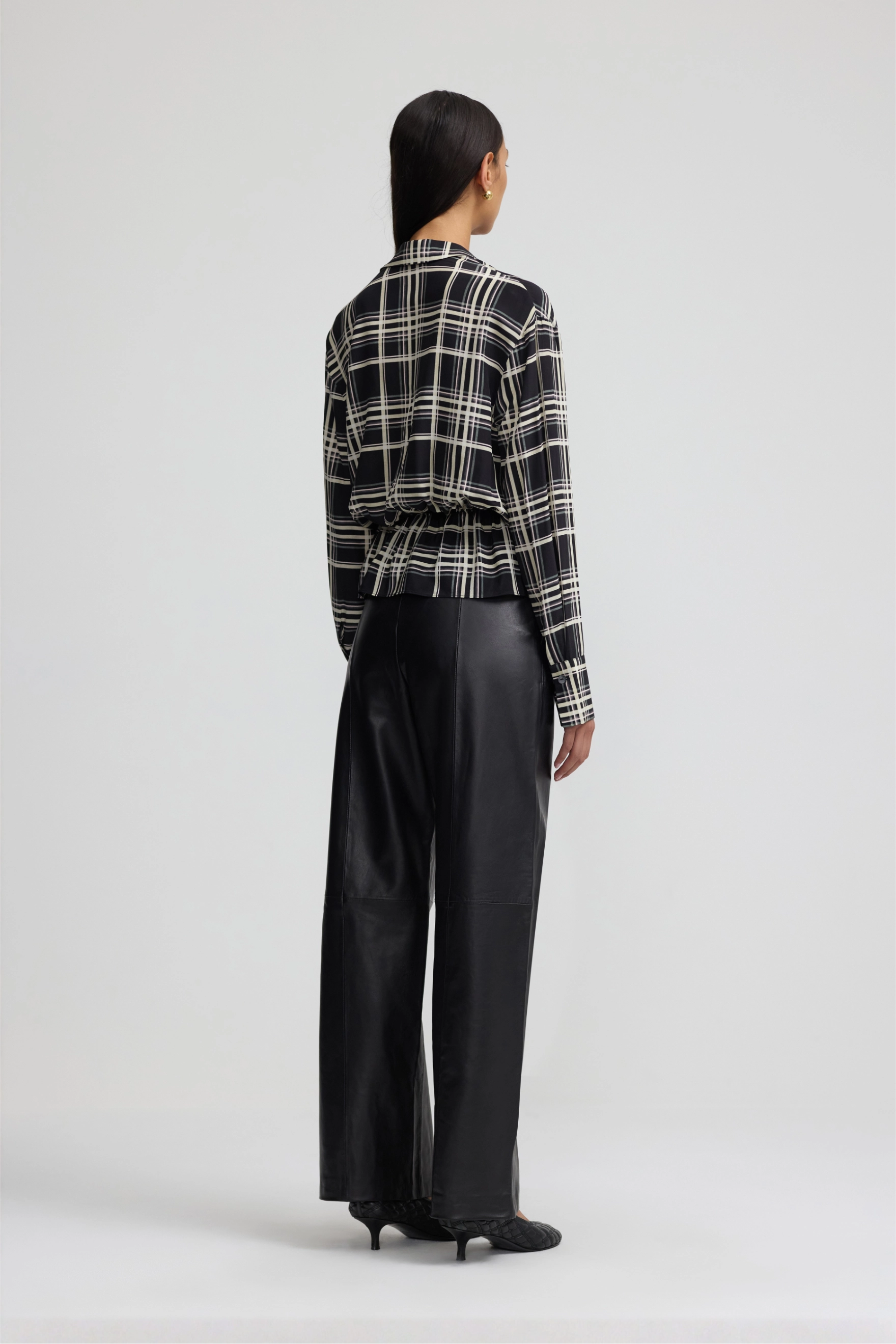 Wrap Shirt - Checkmate Silk