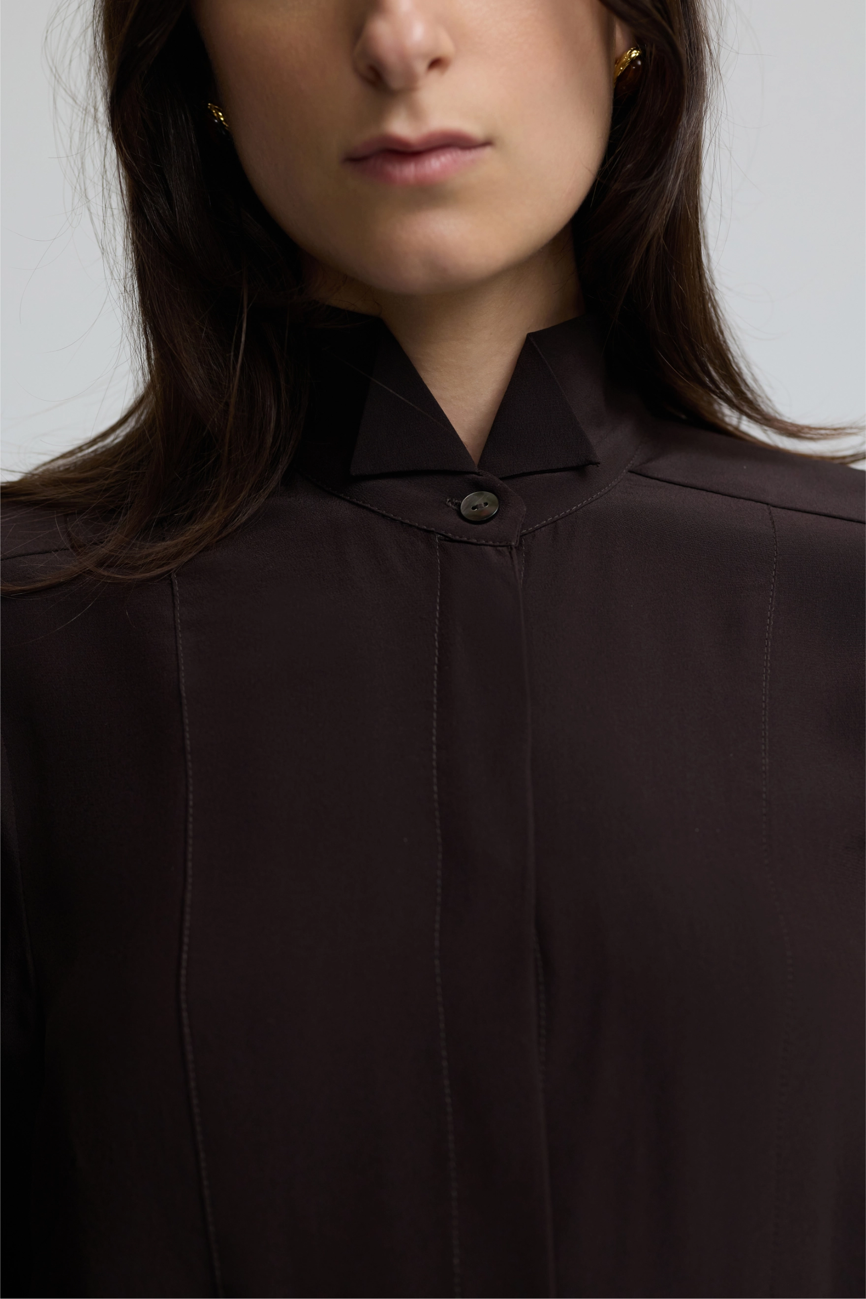 Tuxedo Shirt - Espresso Silk