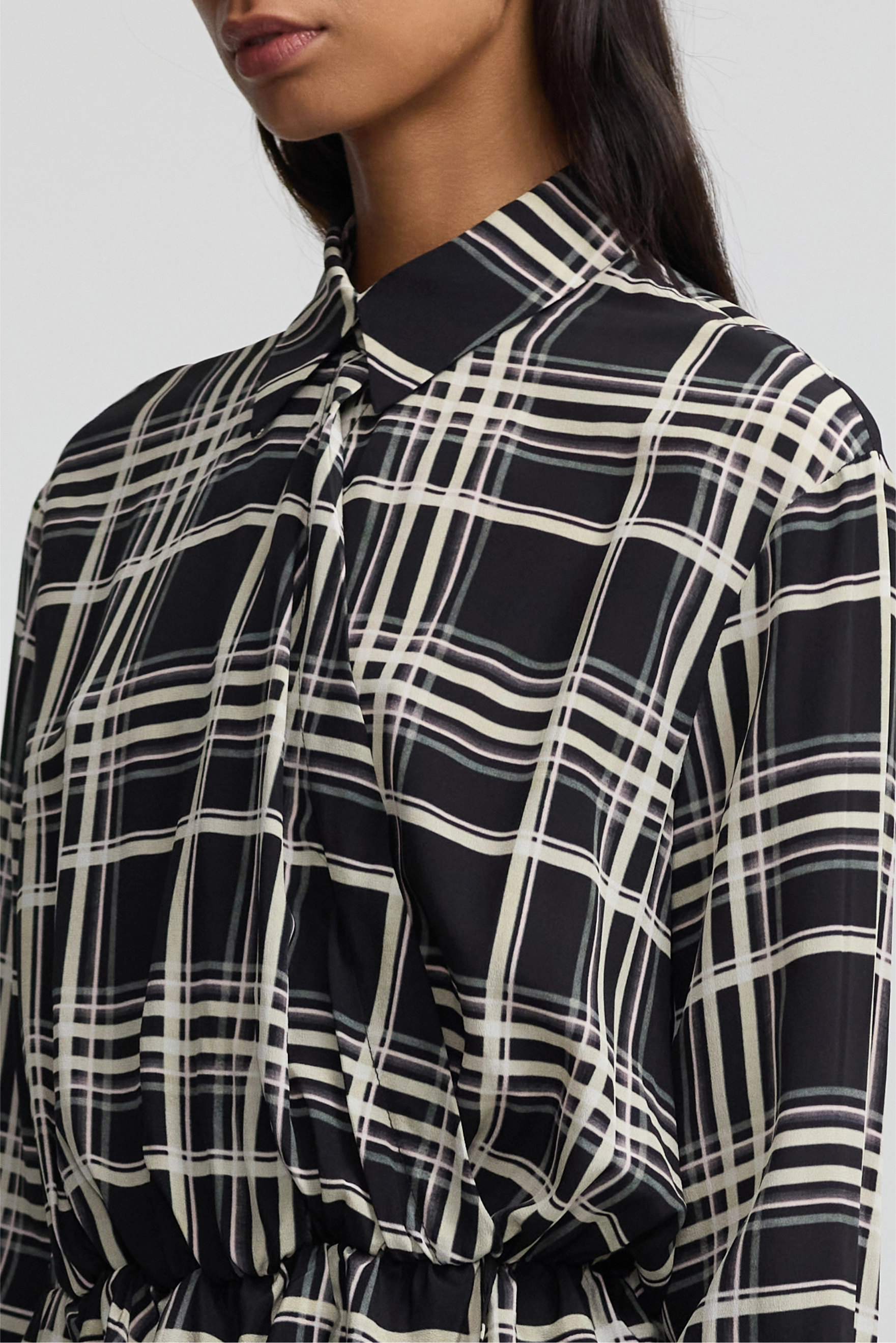 Wrap Shirt - Checkmate Silk