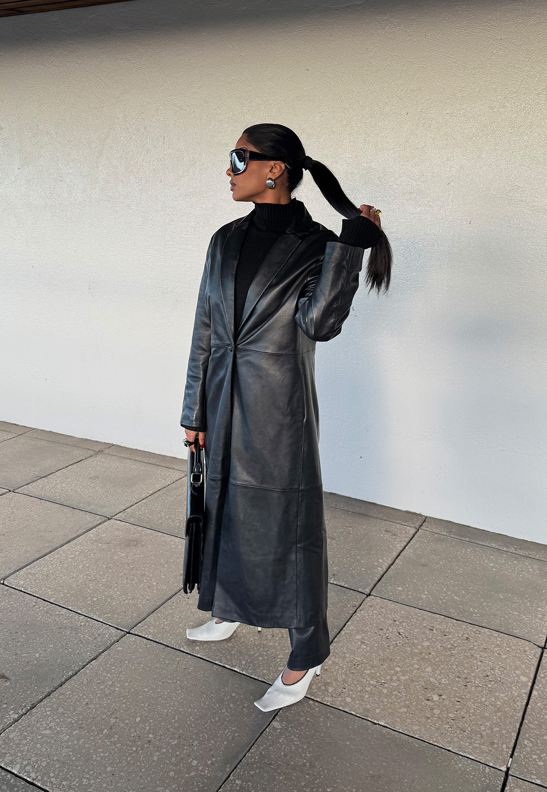 Hero Leather Coat - Black