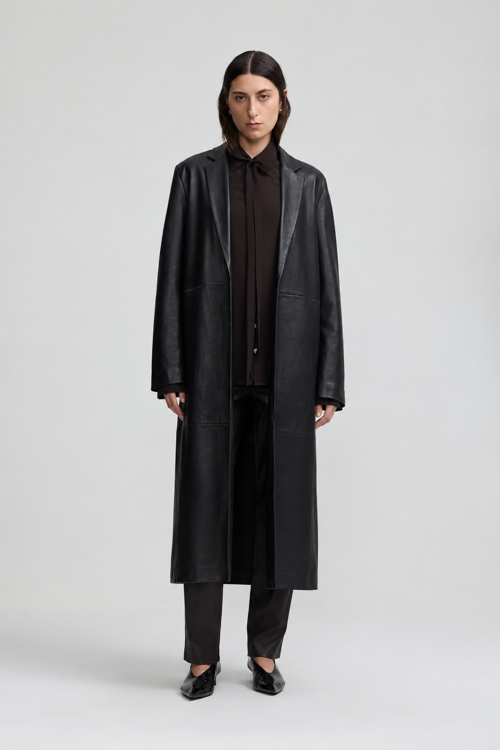 Leather Hero Coat - Black