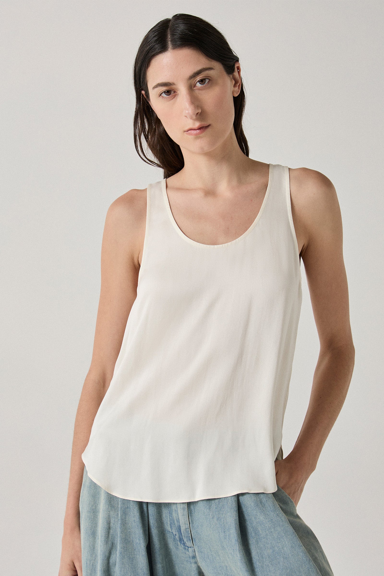 Perfect Silk Tank - Whisper White