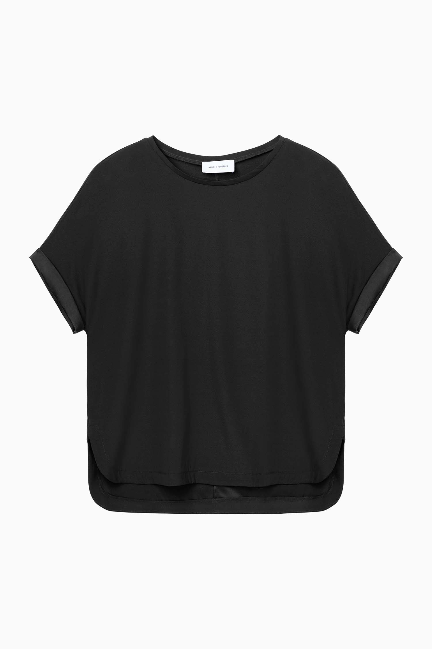 Relaxed Silk T-Shirt - Black