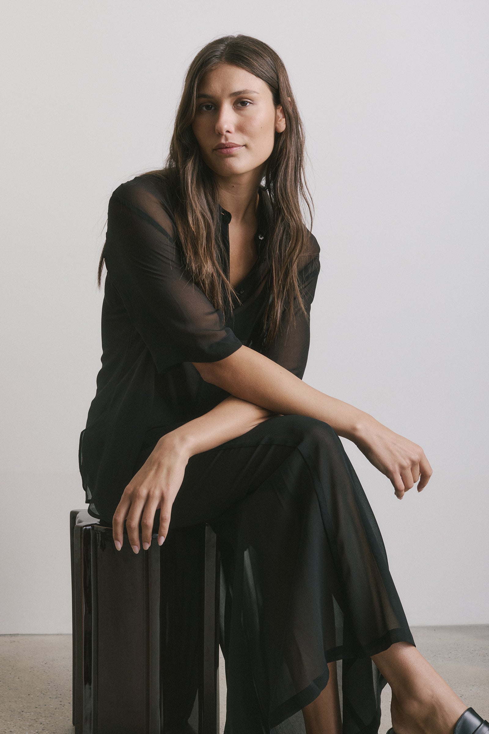 Easy Skirt - Black Georgette